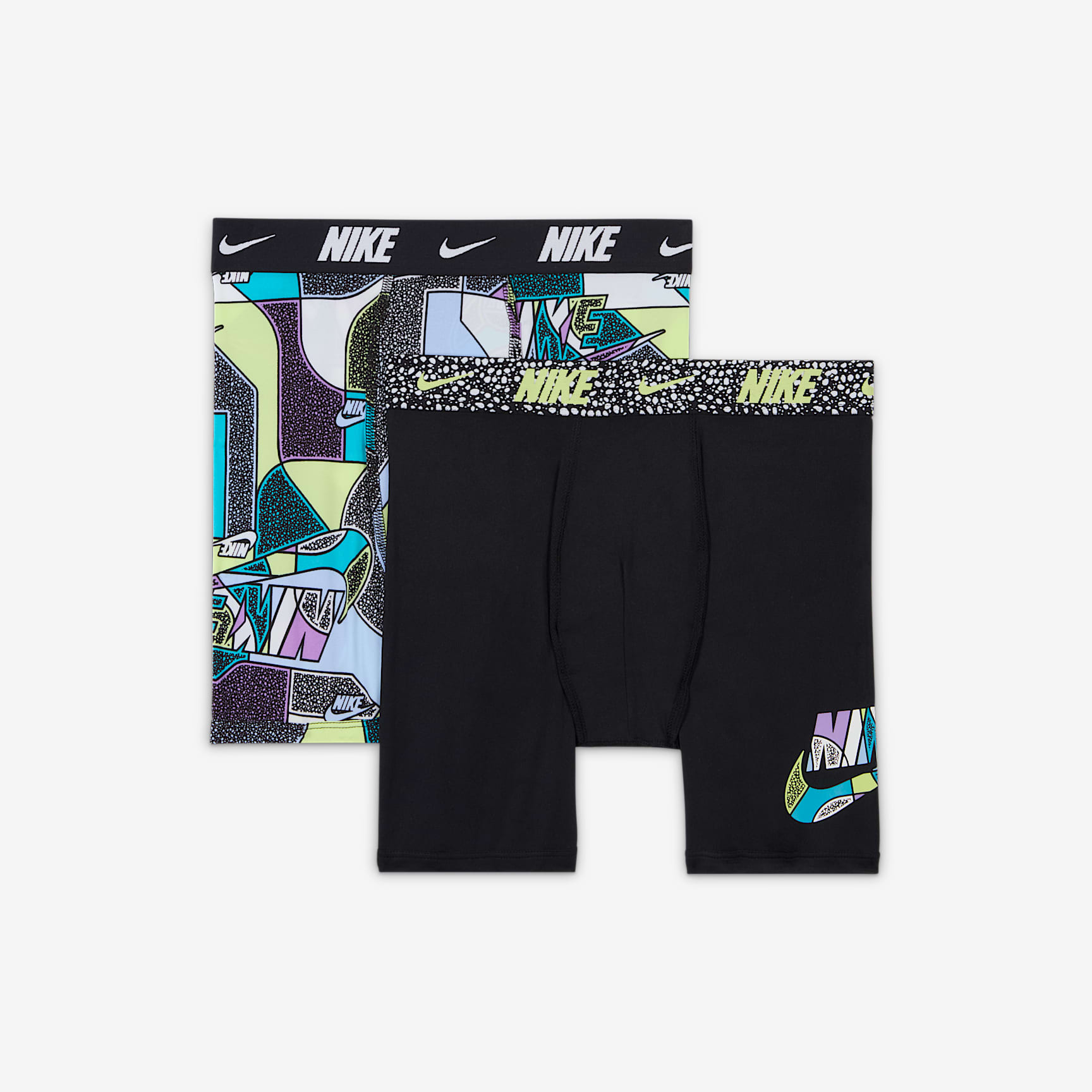 Nike Dri-FIT Big Kids' Printed Long Boxer Briefs (2-Pack)