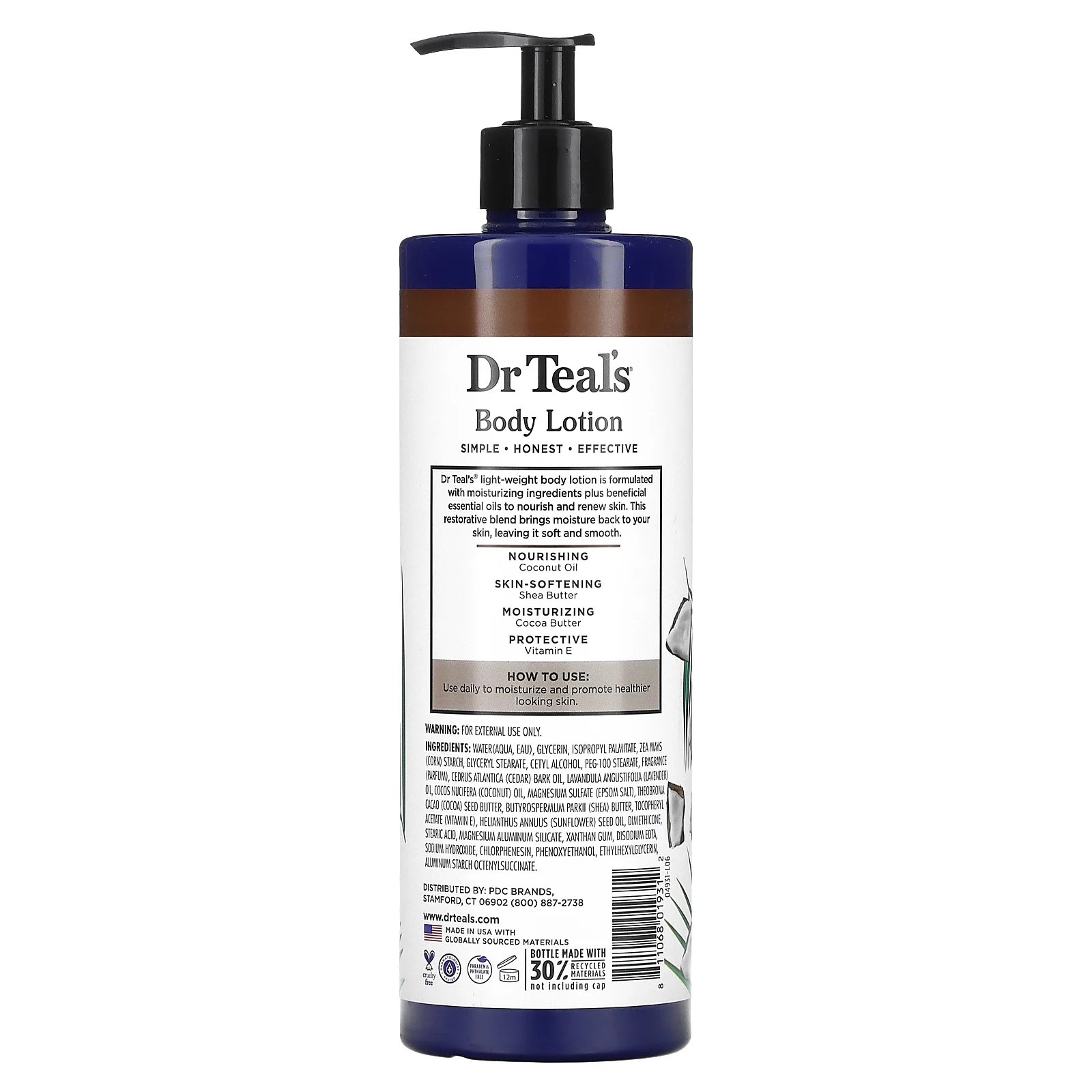Dr. Teal's, лосьон для тела, питание и защита, кокосовое масло и эфирные масла, 532 мл (18 жидк. унций)