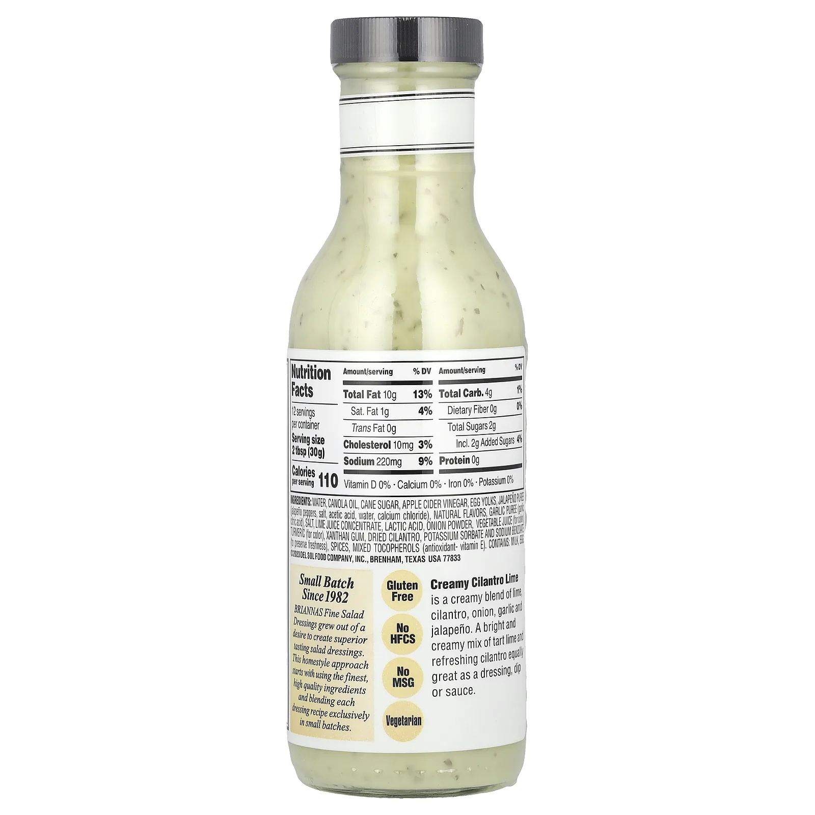 Briannas, Home Style, сливочная заправка с кориандром и лаймом, 355 мл (12 жидк. Унций)