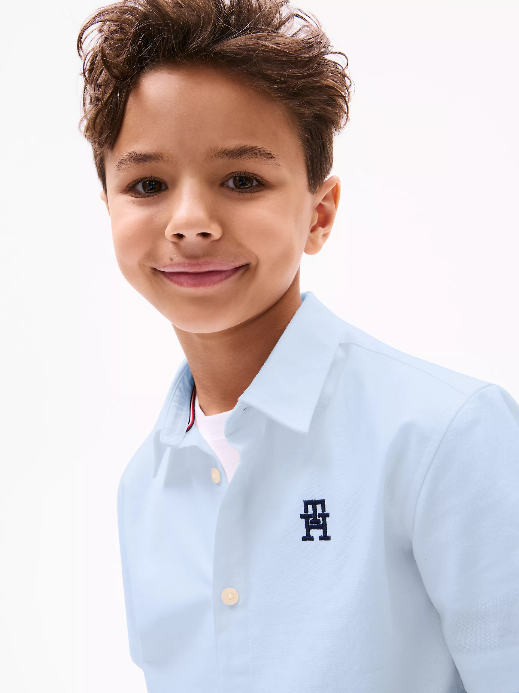 Рубашка для мальчика Tommy Hilfiger, Детская рубашка из эластичного оксфорда с мини-монограммами