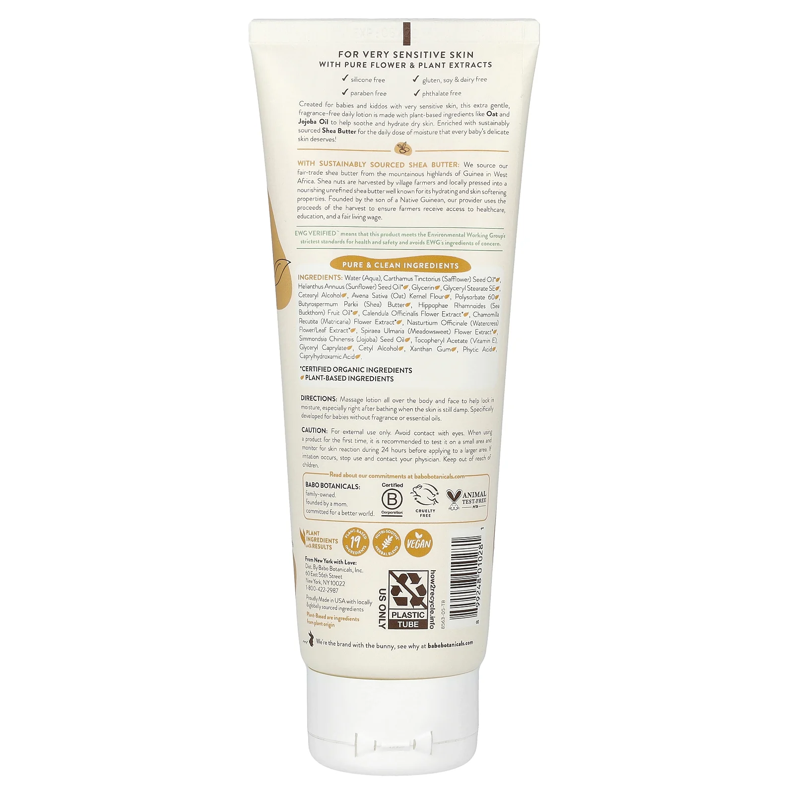 Babo Botanicals, для чувствительной кожи, увлажняющий лосьон, без отдушки, 237 мл (8 жидк. унций)