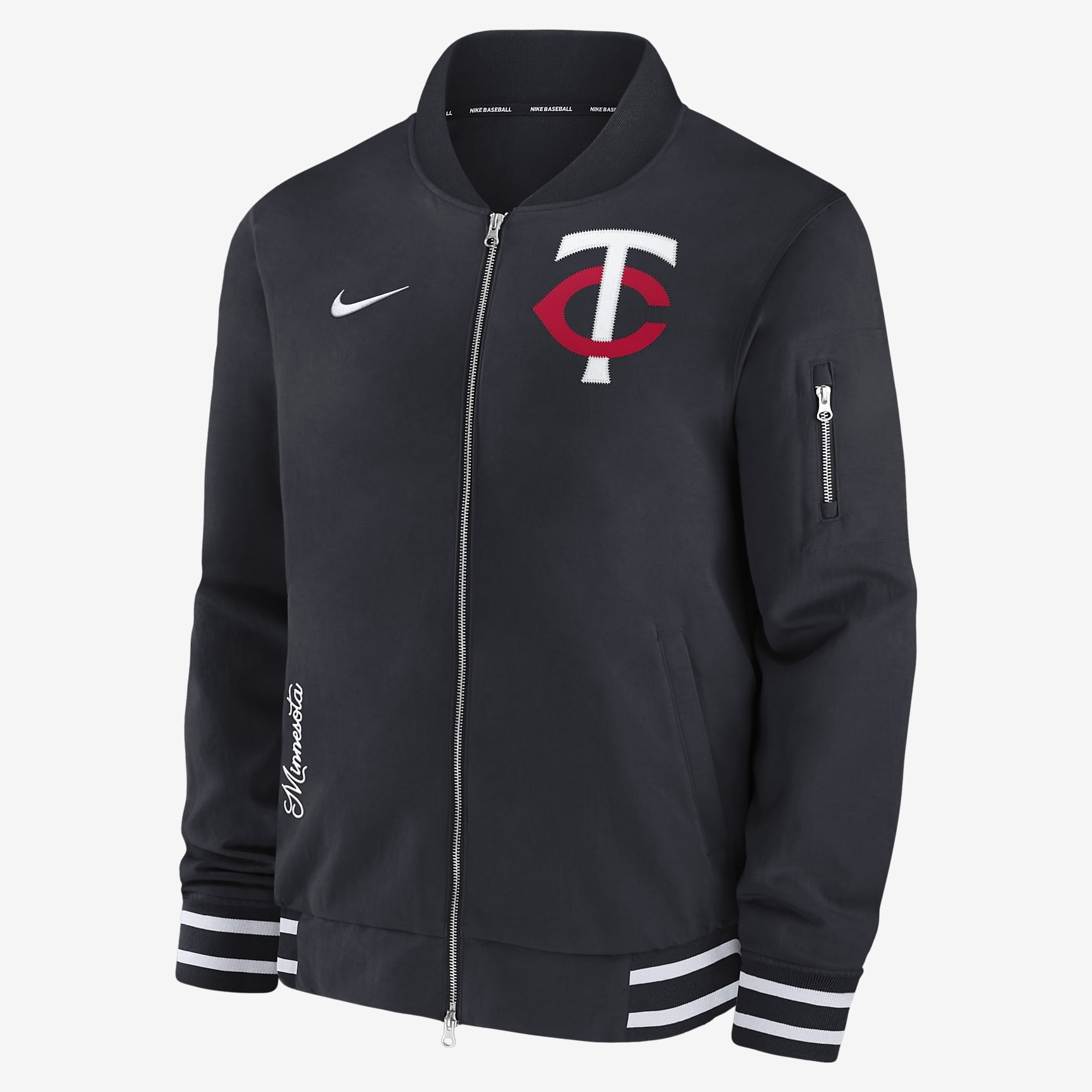 Minnesota Twins Authentic Collection Men's Nike MLB Full-Zip Bomber Jacket
