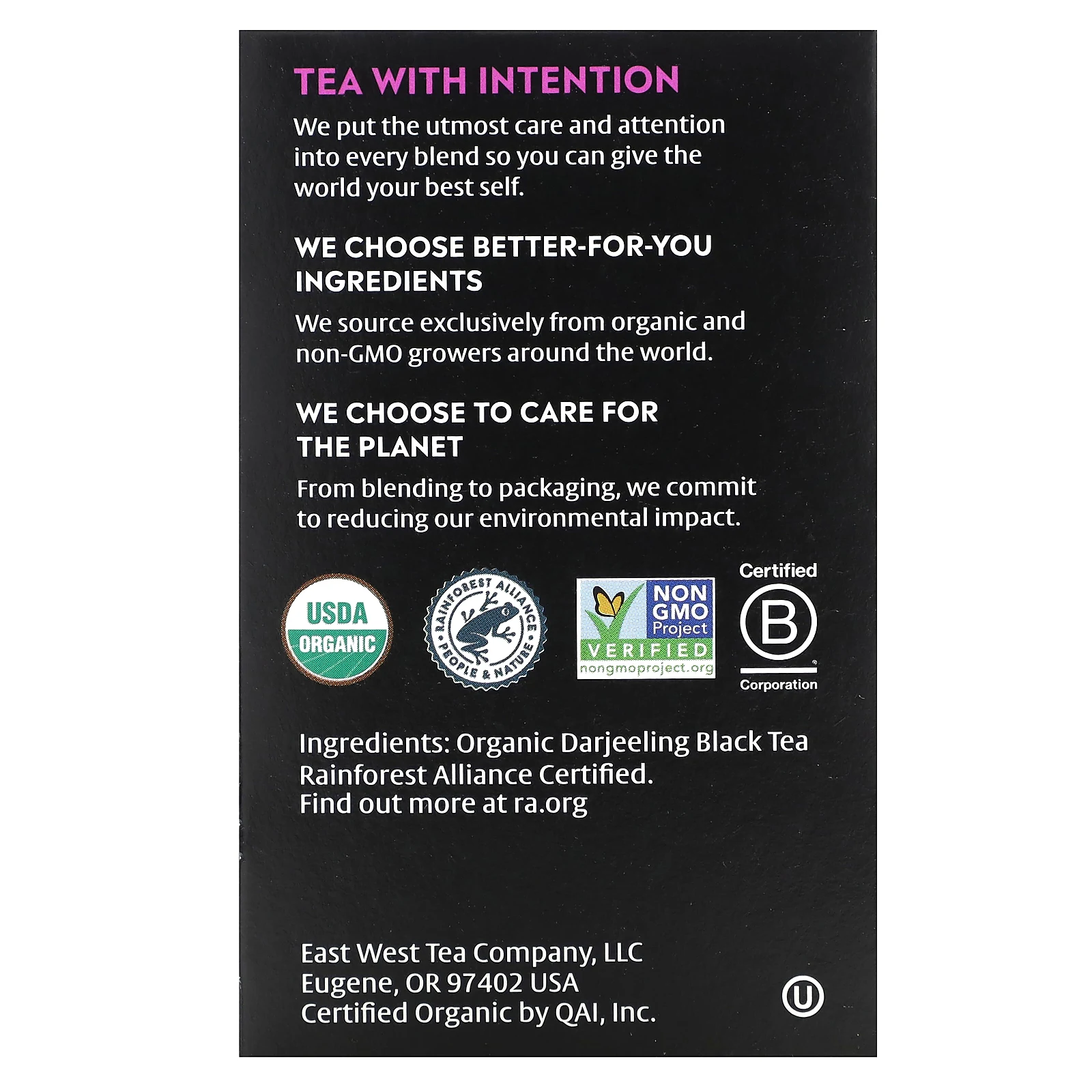 Choice Organic Teas, Черный чай, дарджилинг, 16 чайных пакетиков, 32 г (1,12 унции)