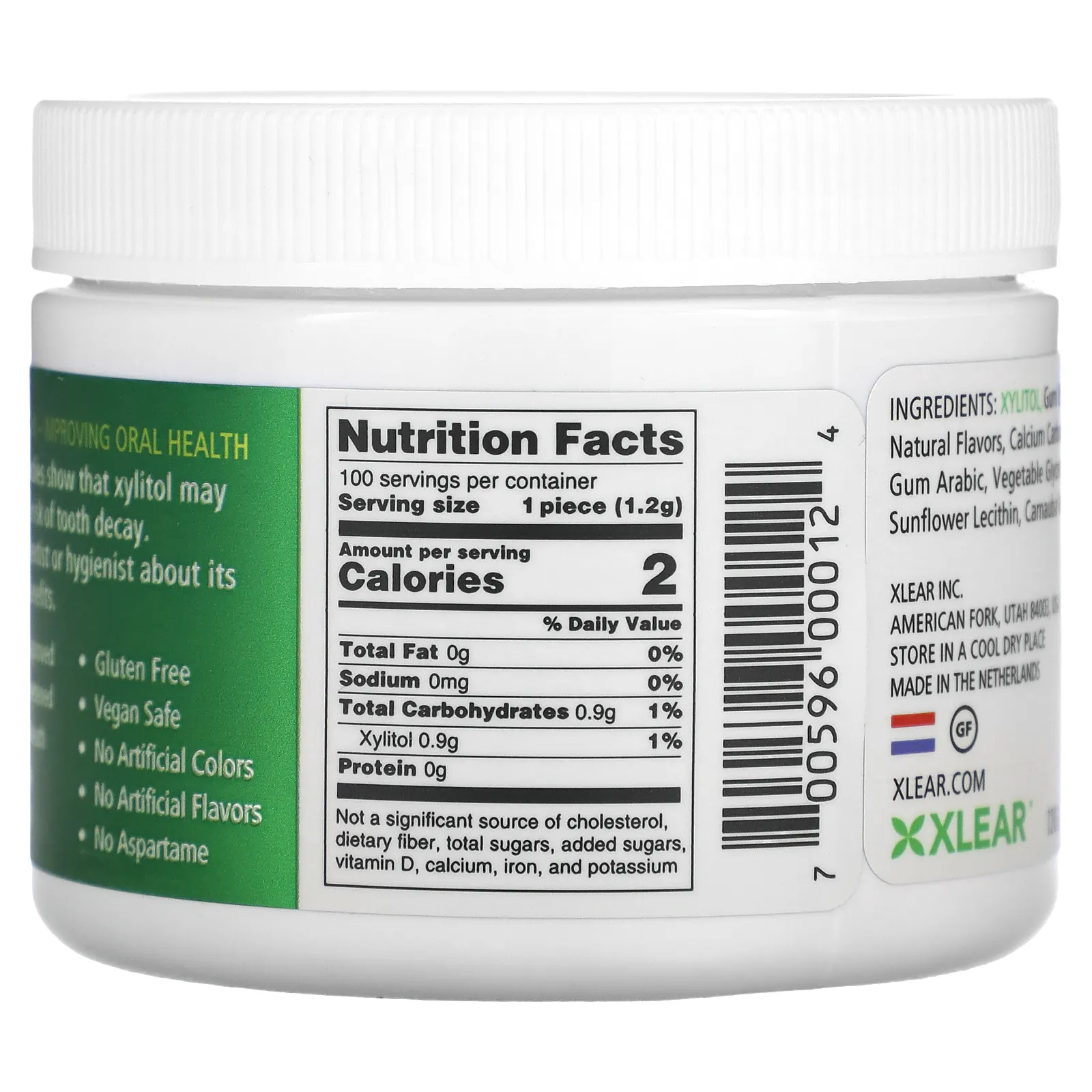 Xlear, Spry, Dental Defense System, жевательная резинка для защиты зубов без сахара, со вкусом натуральной мяты колосистой, 100 штук