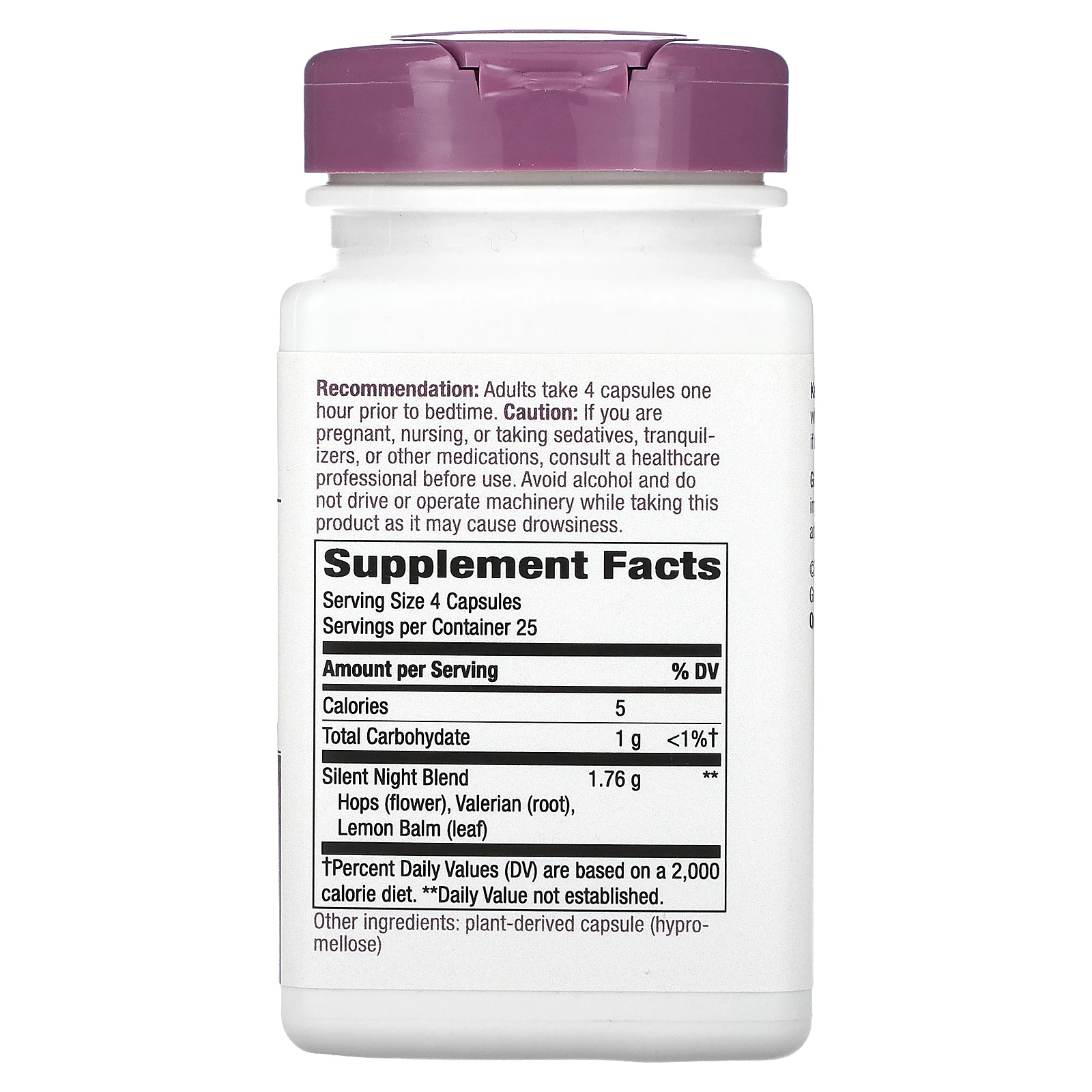 Nature's Way, Silent Night, традиционное средство для сна, 100 веганских капсул