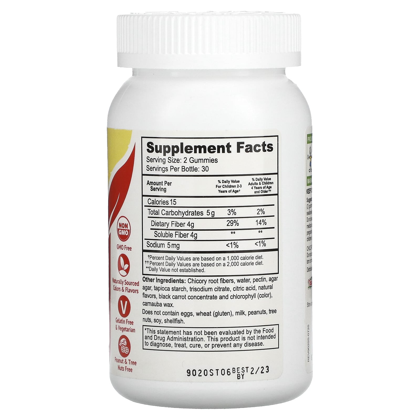 YumV's, пребиотическая клетчатка, со вкусом ягод, 4 г, 60 жевательных мармеладок (2 г в одной жевательной таблетке)