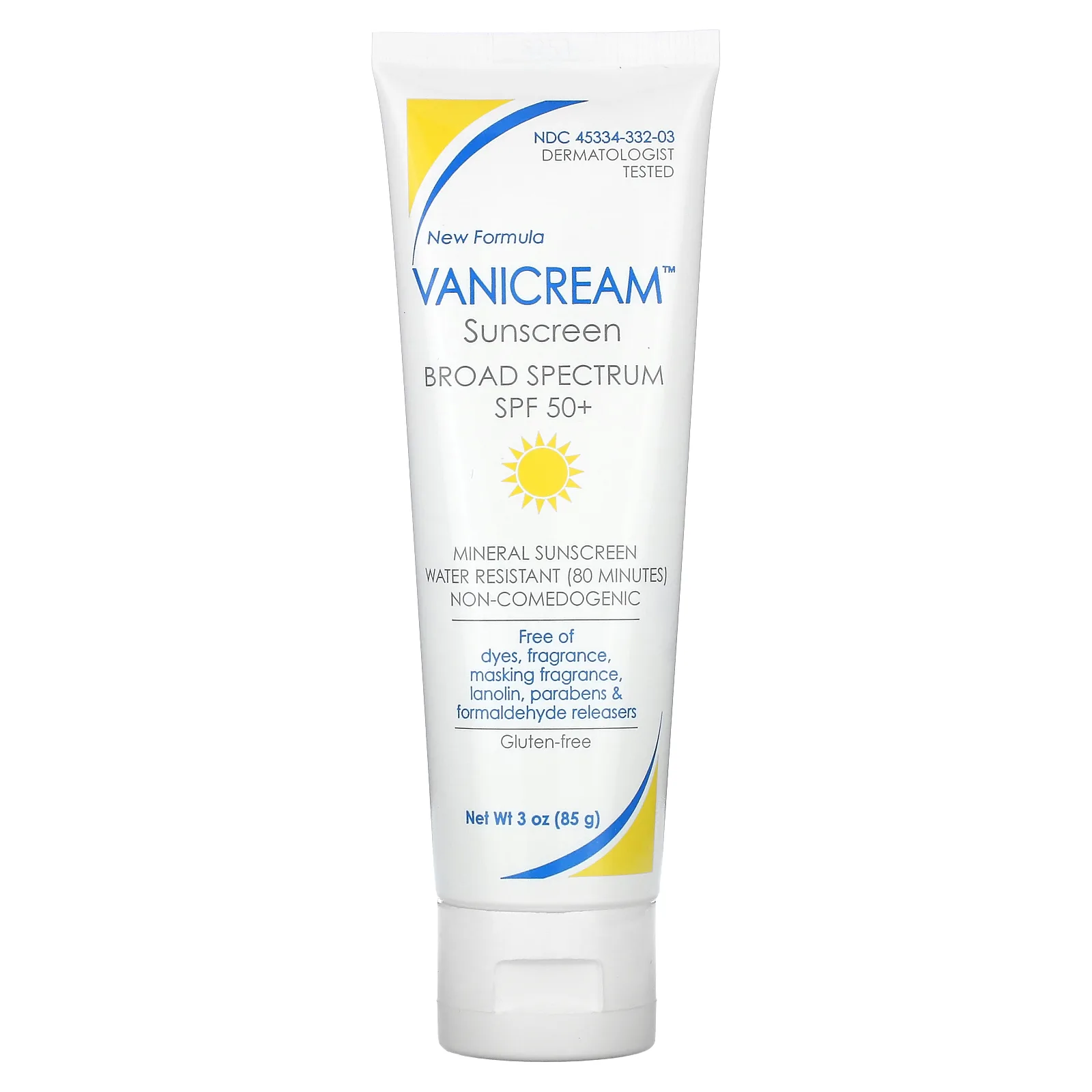 Vanicream, Солнцезащитное средство, для чувствительной кожи, SPF 50+, 85 г (3 унции)