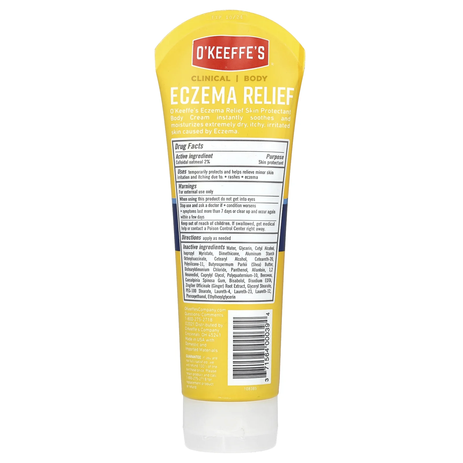 O'Keeffe's, Средство от экземы, крем для тела, 227 г (8 унций)