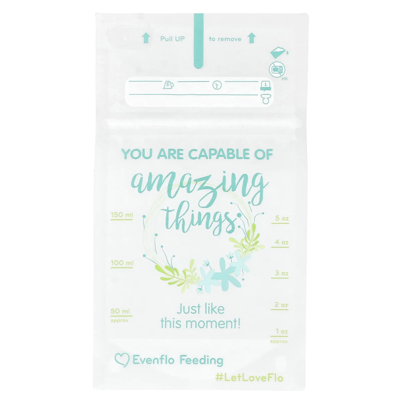 Evenflo Feeding, Улучшенные пакеты для хранения грудного молока, 50 пакетиков, по 150 мл (5 унций)