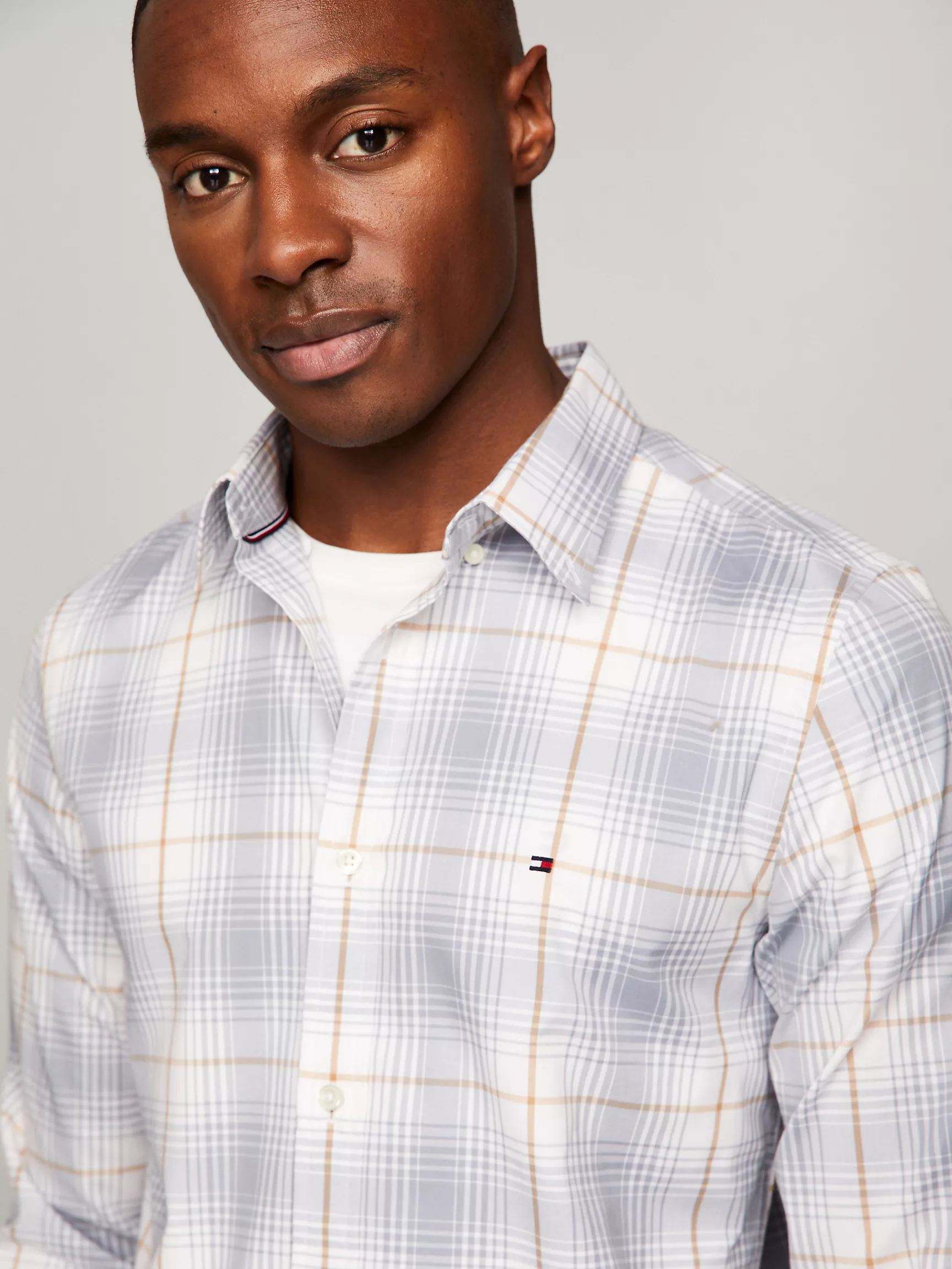 Мужская рубашка Tommy Hilfiger, Клетчатая рубашка стандартного кроя из поплина
