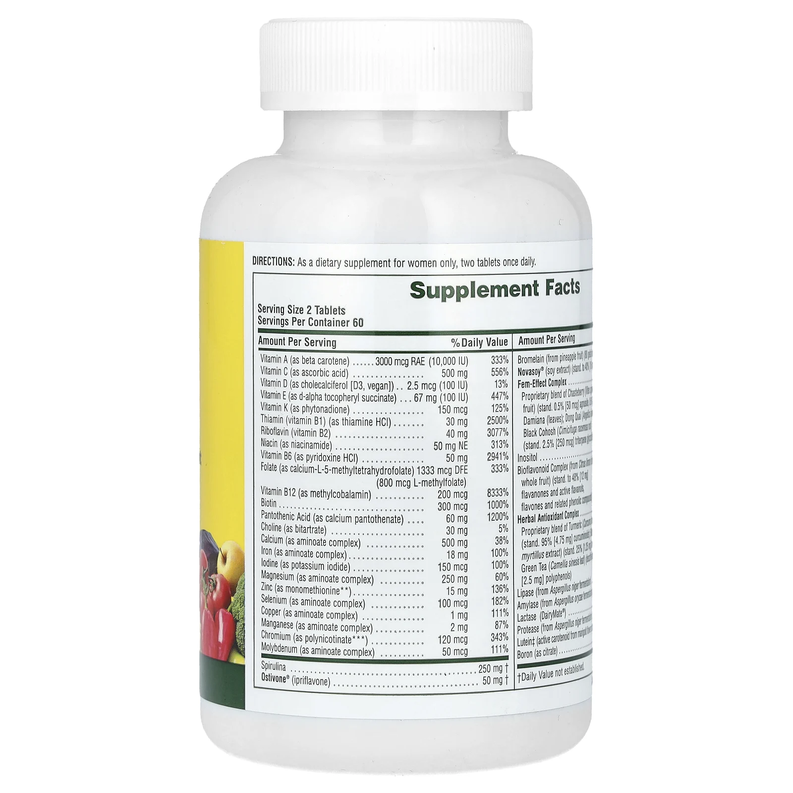 NaturesPlus, Source of Life, мультивитаминная и минеральная добавка для женщин с цельными пищевыми концентратами, 120 таблеток