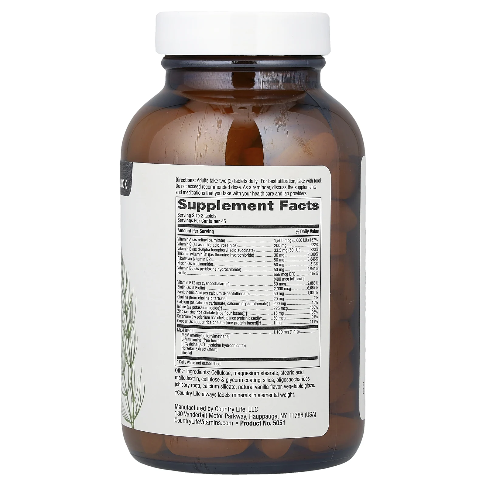 Country Life, Maxi-Hair® Skin & Nails, 90 таблеток