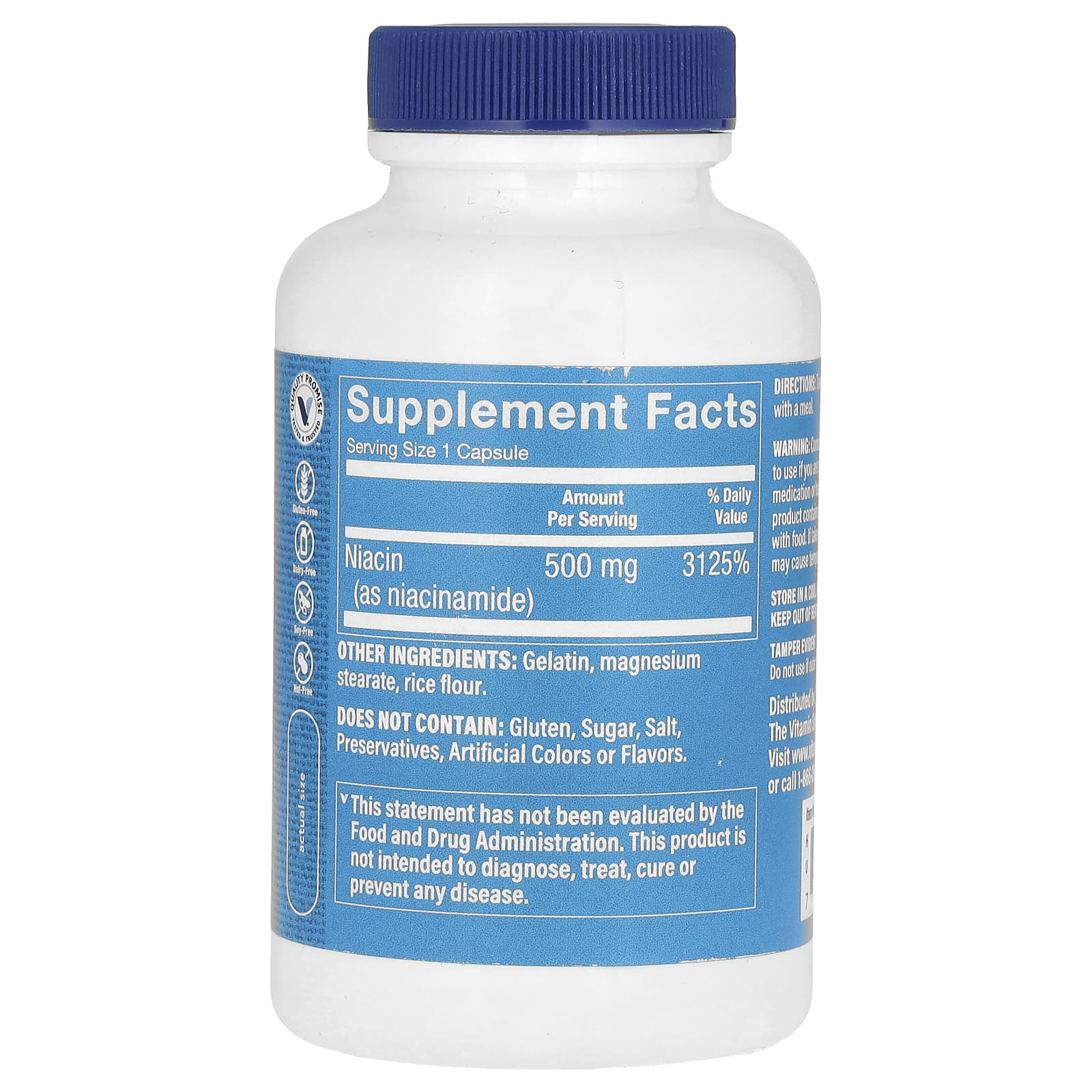 The Vitamin Shoppe, Ниацинамид, 500 мг, 100 капсул