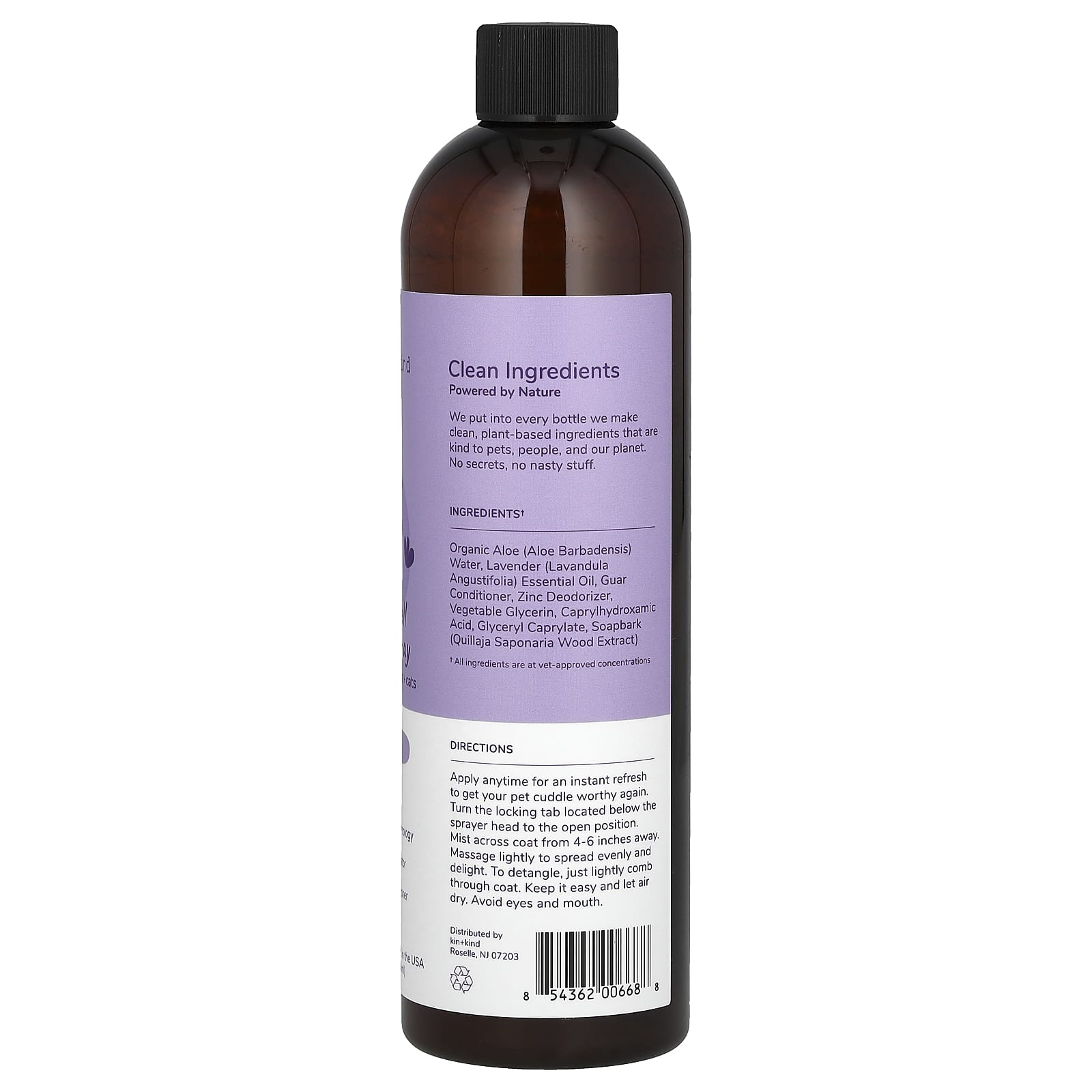 Kin+Kind, Кондиционер-спрей от запаха домашних животных, для собак и кошек, с лавандой, 354 мл (12 жидк. Унций)