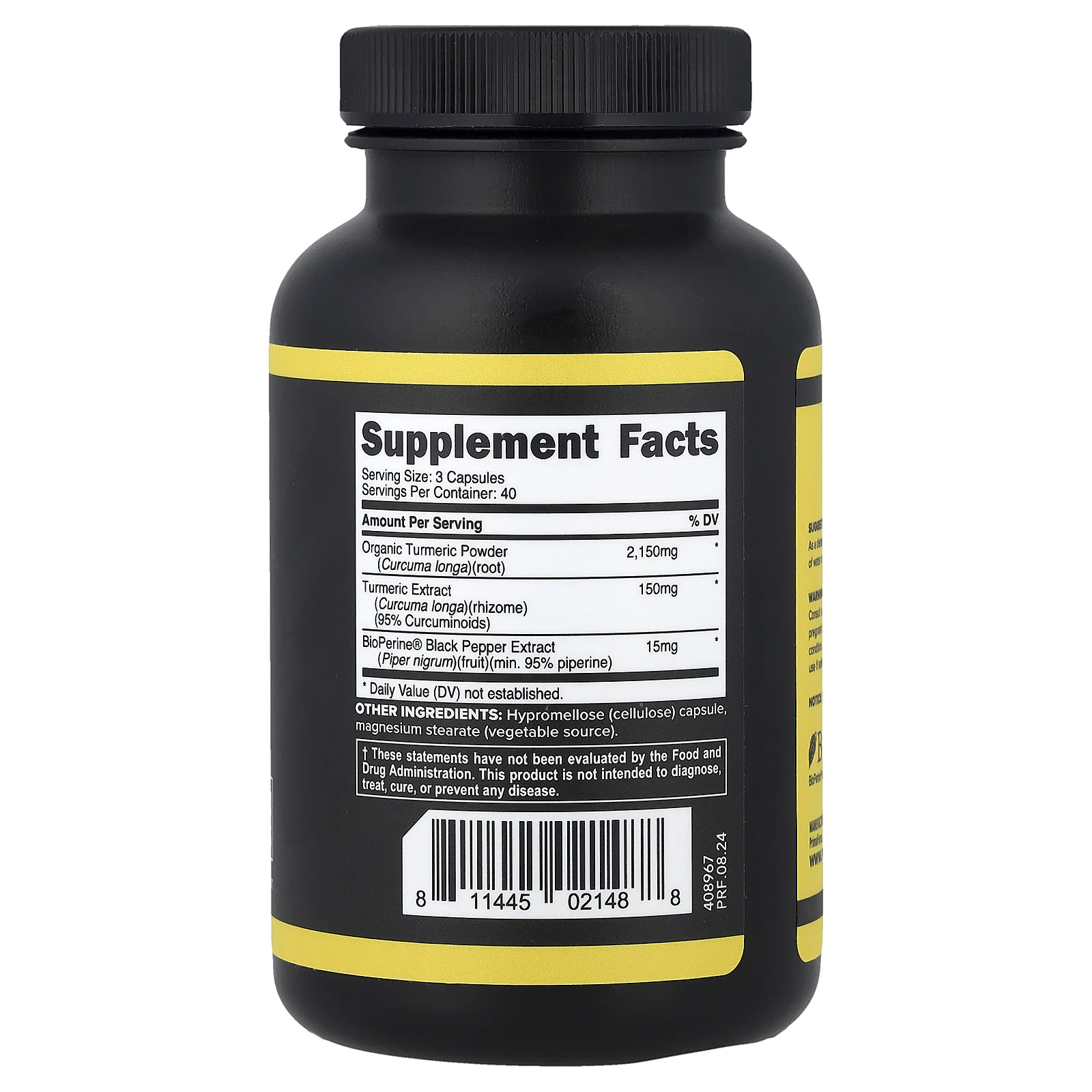 Primaforce, Куркума с Bioperine®, 120 капсул