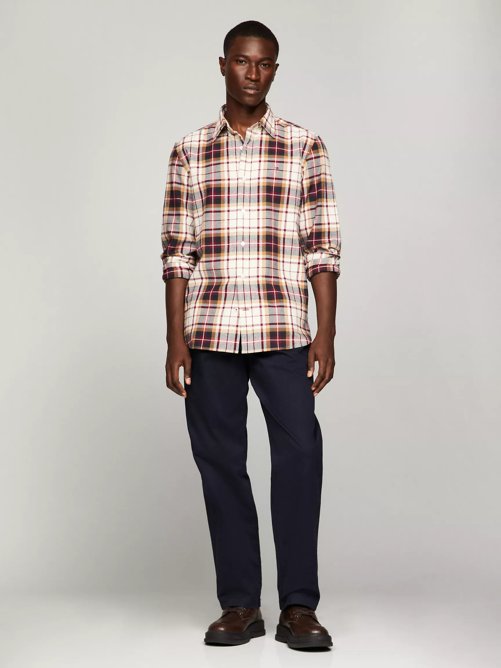 Мужская рубашка Tommy Hilfiger, Фланелевая рубашка стандартного кроя в классическую клетку