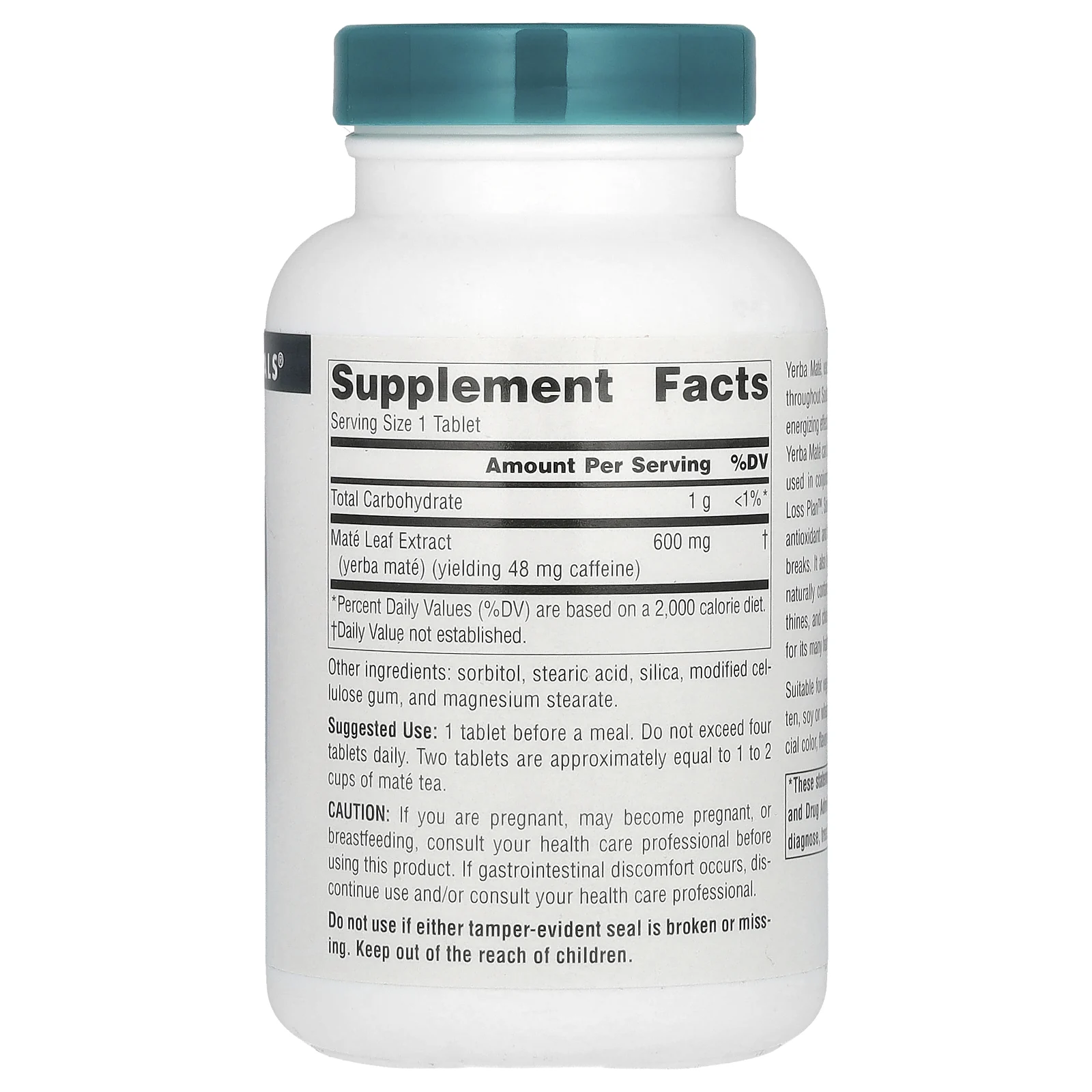 Source Naturals, Парагвайский чай (мате), 600 мг, 90 таблеток