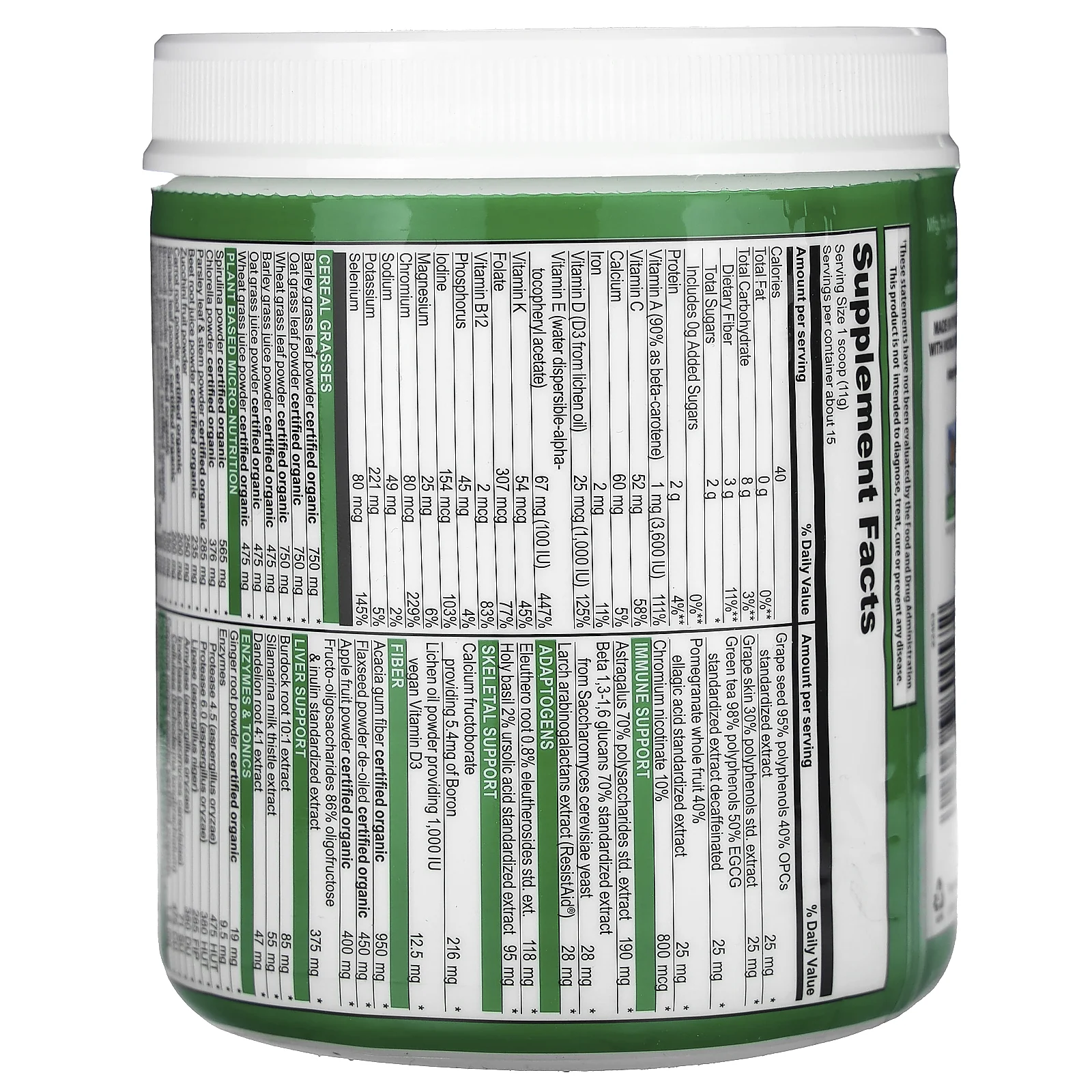 Vibrant Health, Green Vibrance + 25 млрд пробиотиков, версия 21.0, 165 г (5,82 унции)