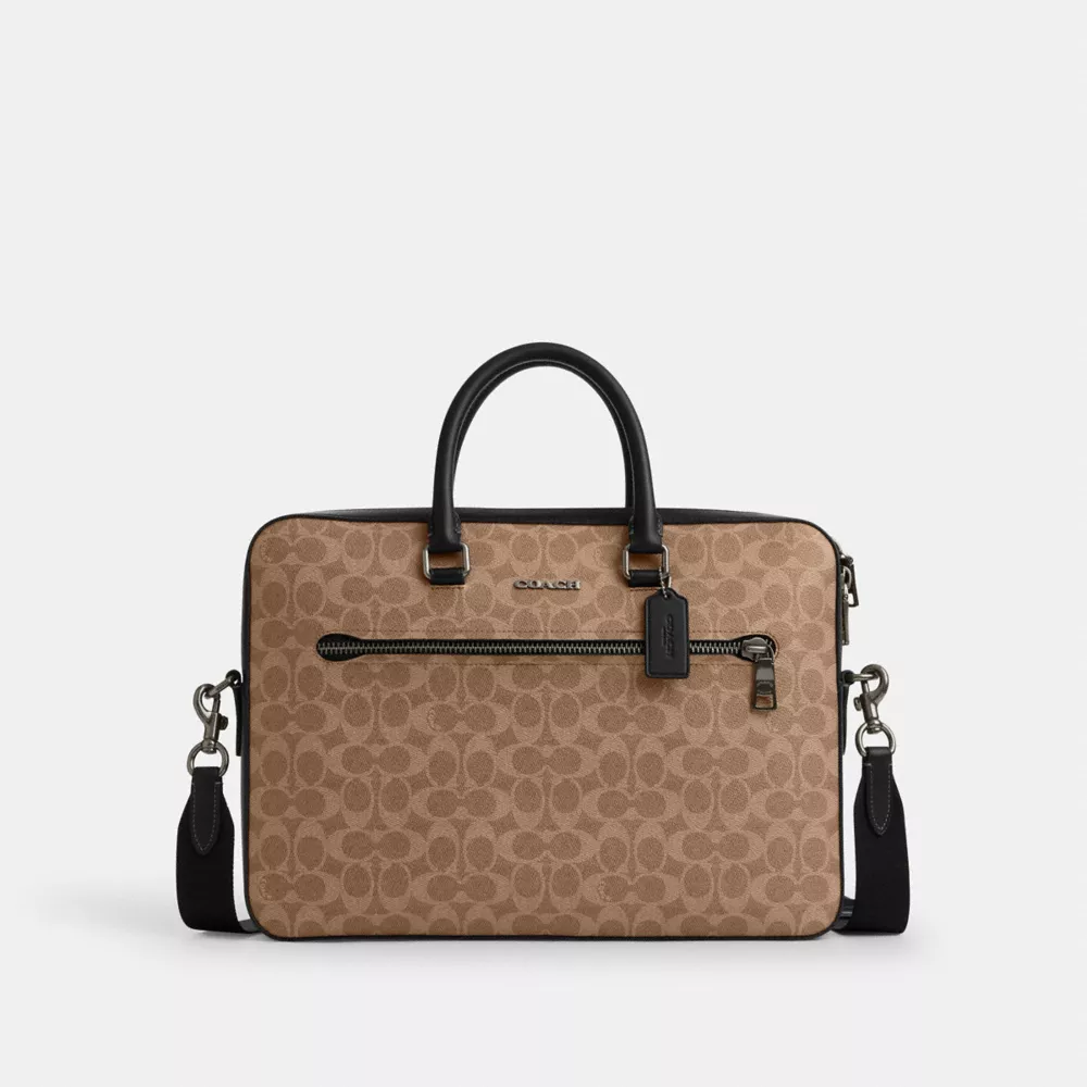 Сумка COACH Ethan Slim Brief In Signature Canvas