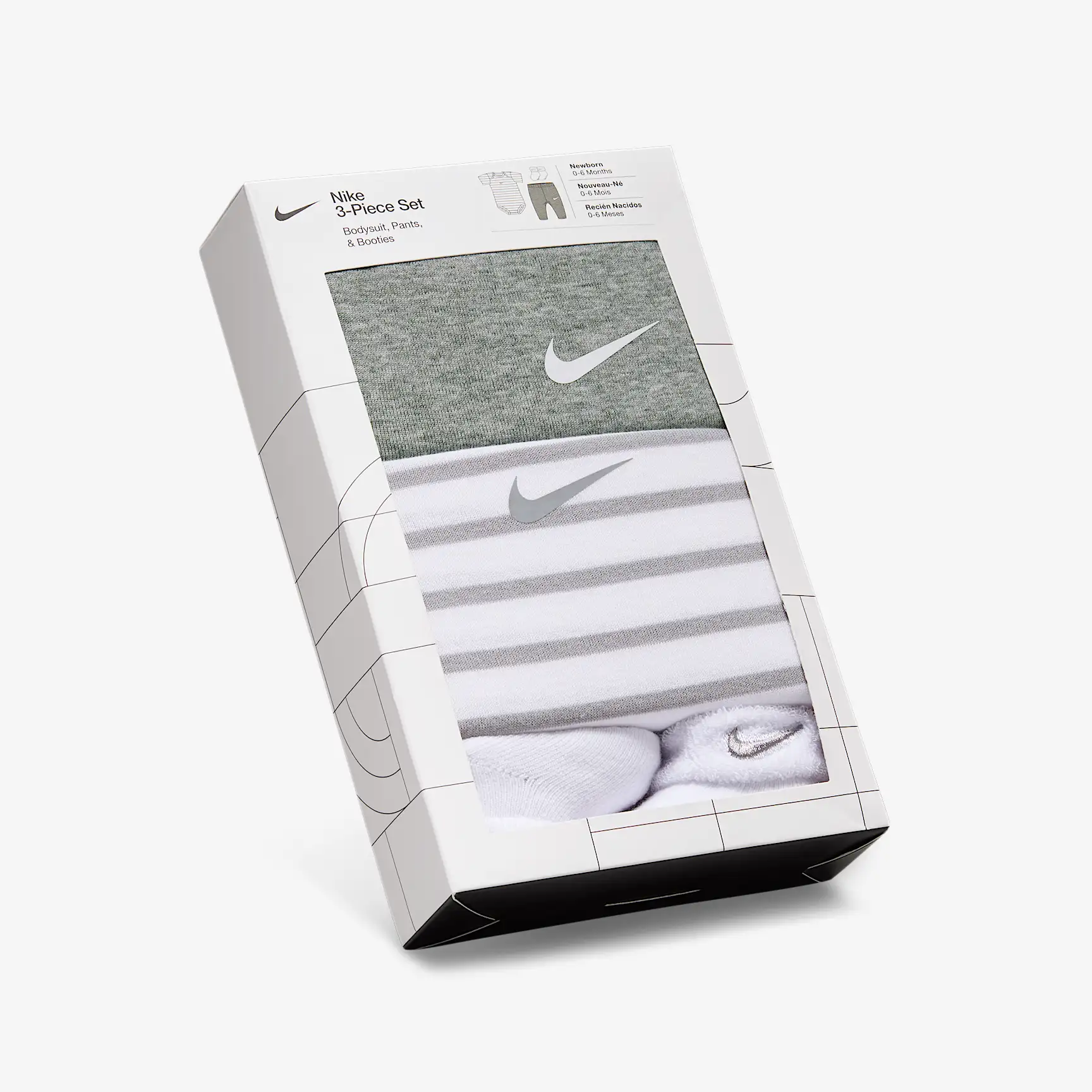 Nike Baby Bodysuit, Pants, and Terry Socks 3-Piece Set