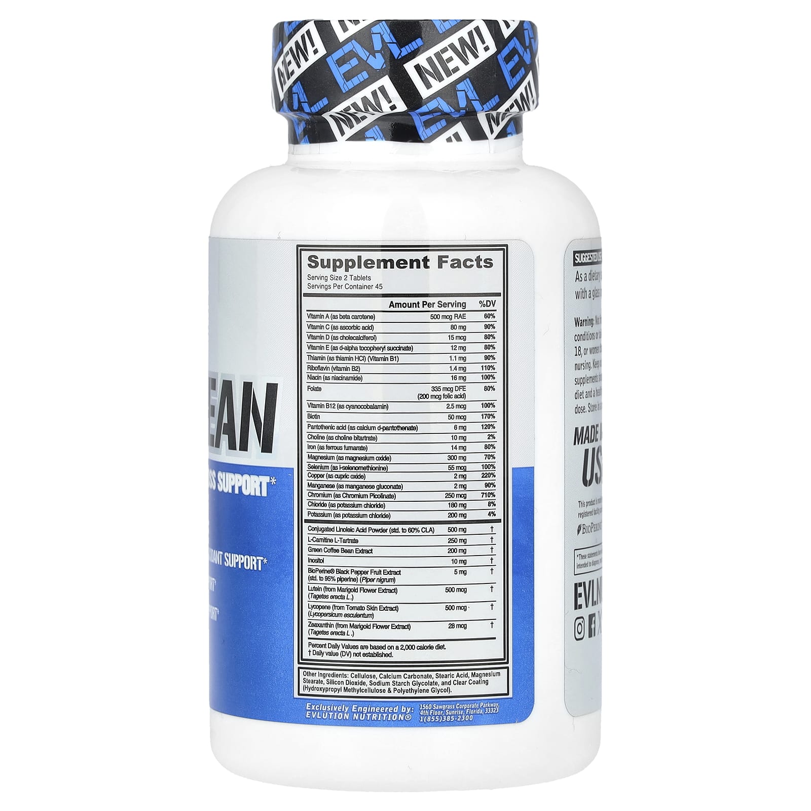 EVLution Nutrition, VitaLean, витамины и поддержка для снижения веса, 90 таблеток