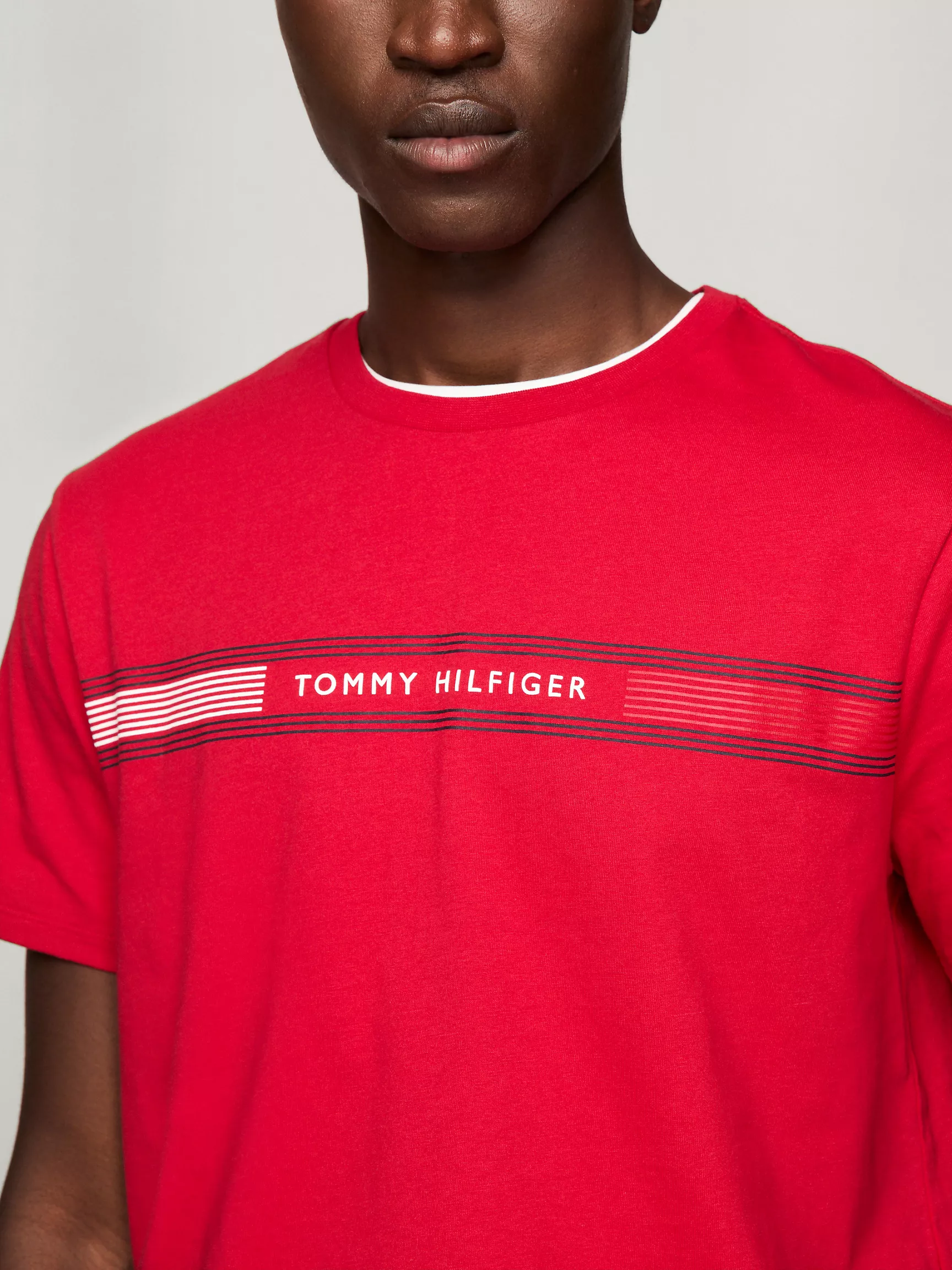Мужская футболка Tommy Hilfiger, Футболка с графическим принтом полос Tommy