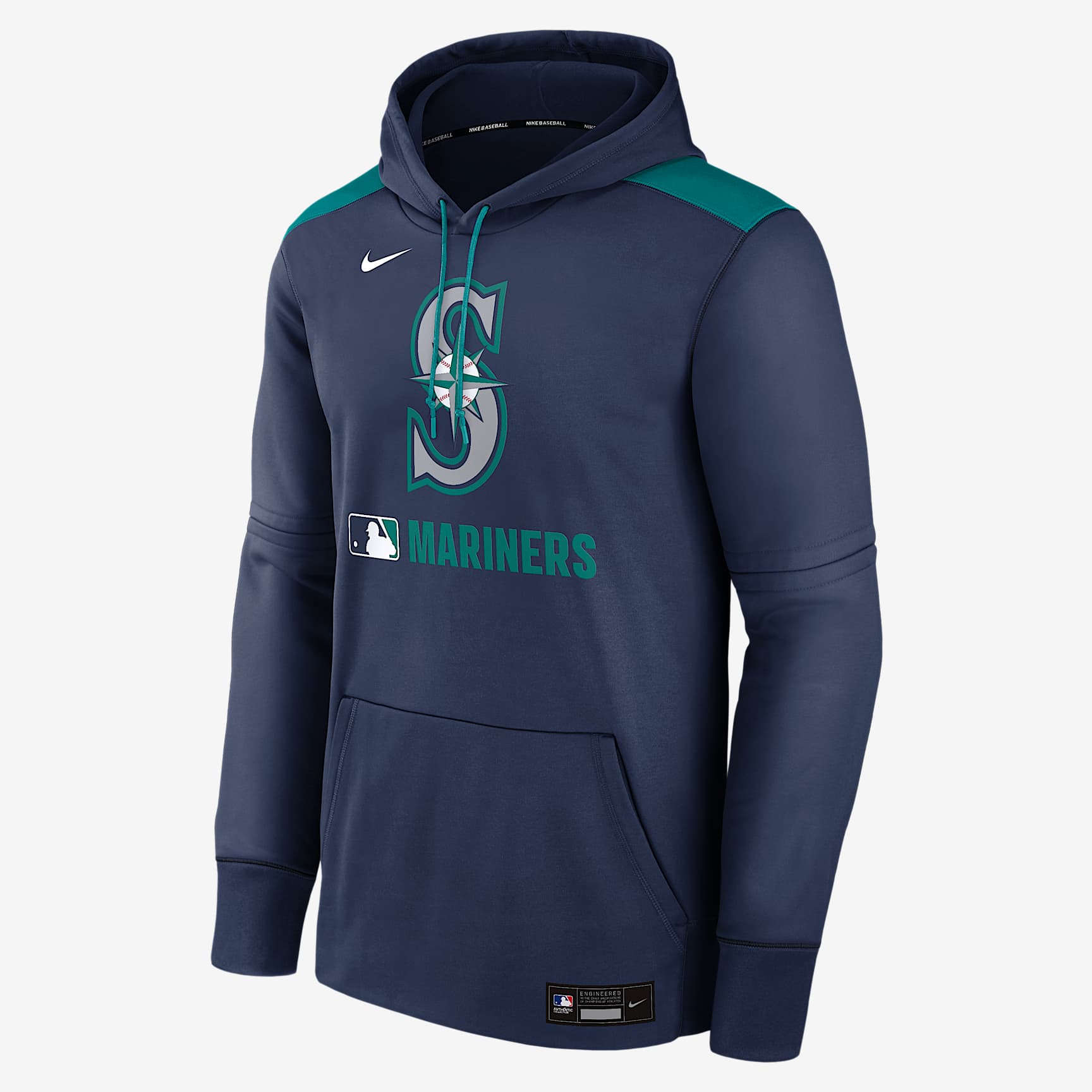 Seattle Mariners Authentic Collection Men's Nike Therma MLB Pullover Hoodie
