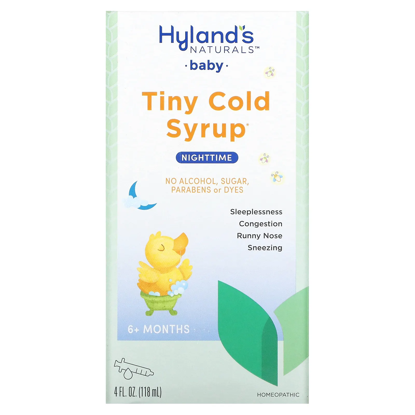 Hyland's Naturals, Baby, детский сироп от простуды, для приема на ночь, для детей от 6 месяцев и старше, 118 мл (4 жидких унции)