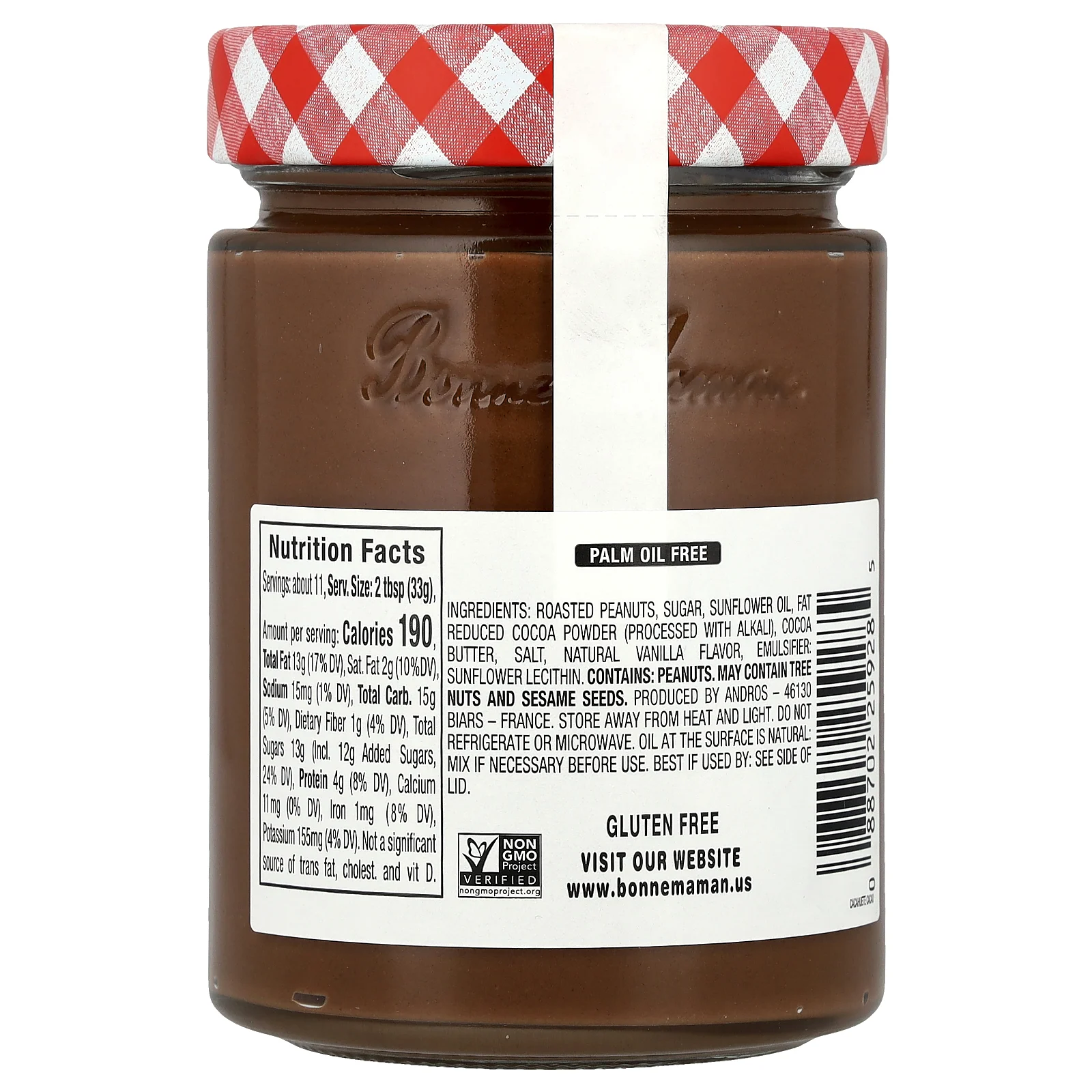 Bonne Maman, Арахисовый шоколад, 350 г (12,3 унции)