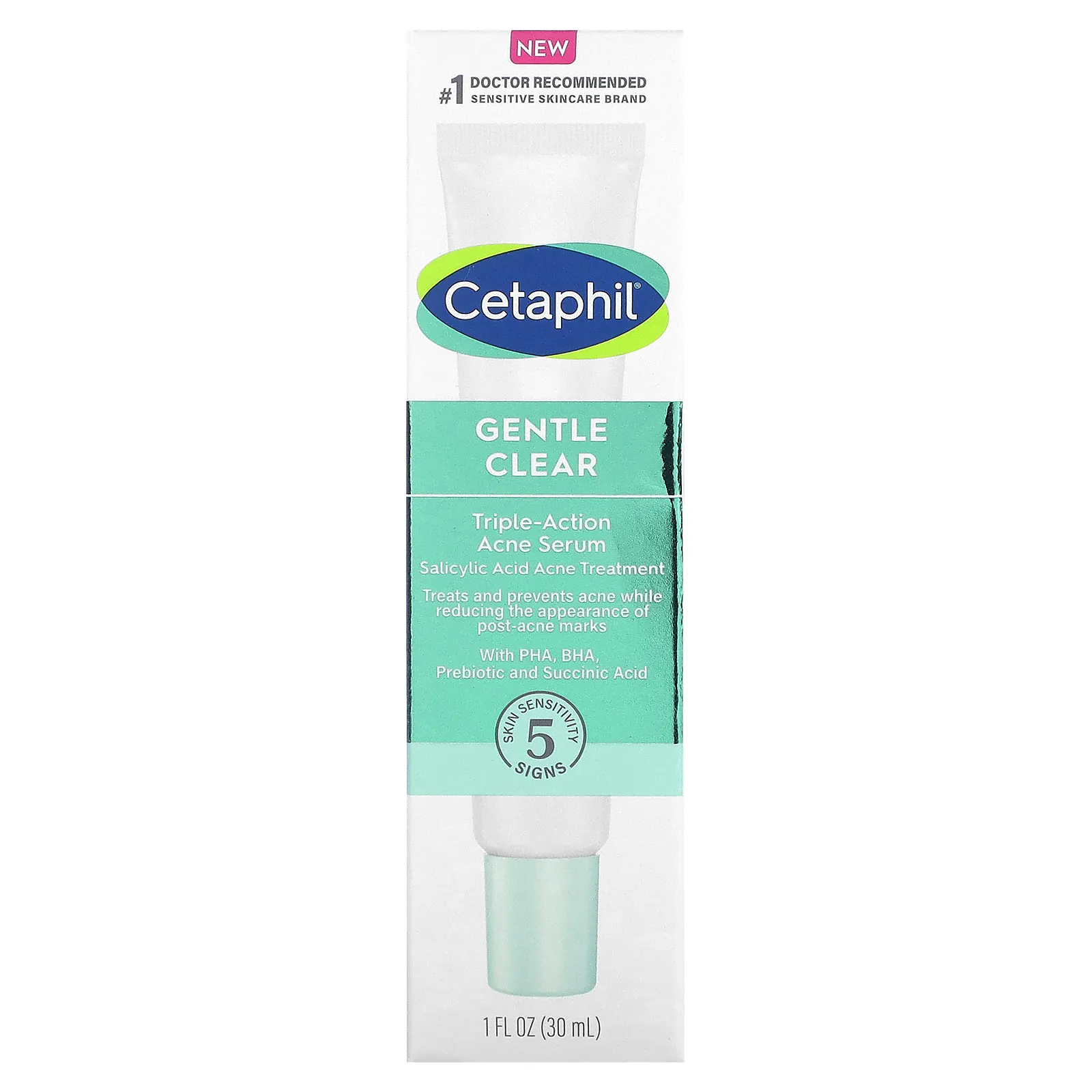 Cetaphil, Gentle Clear, сыворотка тройного действия от акне, 30 мл (1 жидк. Унция)