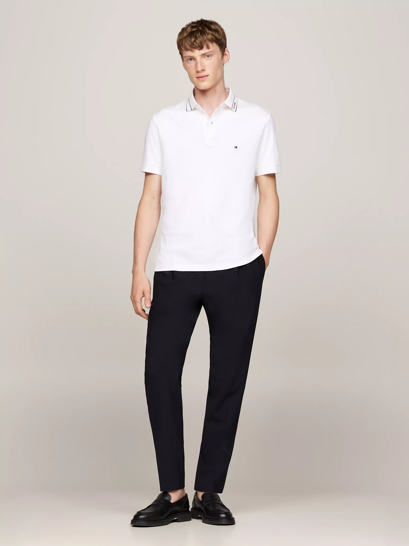 Мужское поло Tommy Hilfiger, Поло стандартного кроя из ткани Interlock с логотипом Monotype