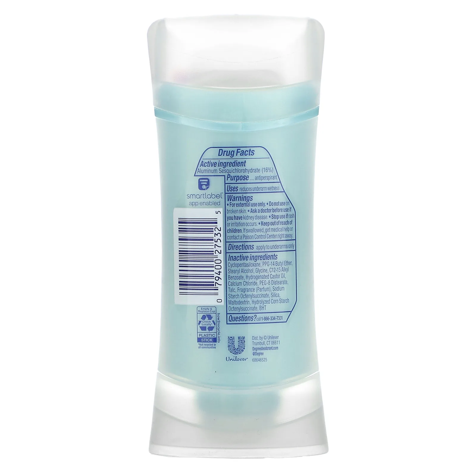 Degree, Advanced, 72 Hour MotionSense, дезодорант-антиперспирант, прозрачная пудра, 74 г (2,6 унции)