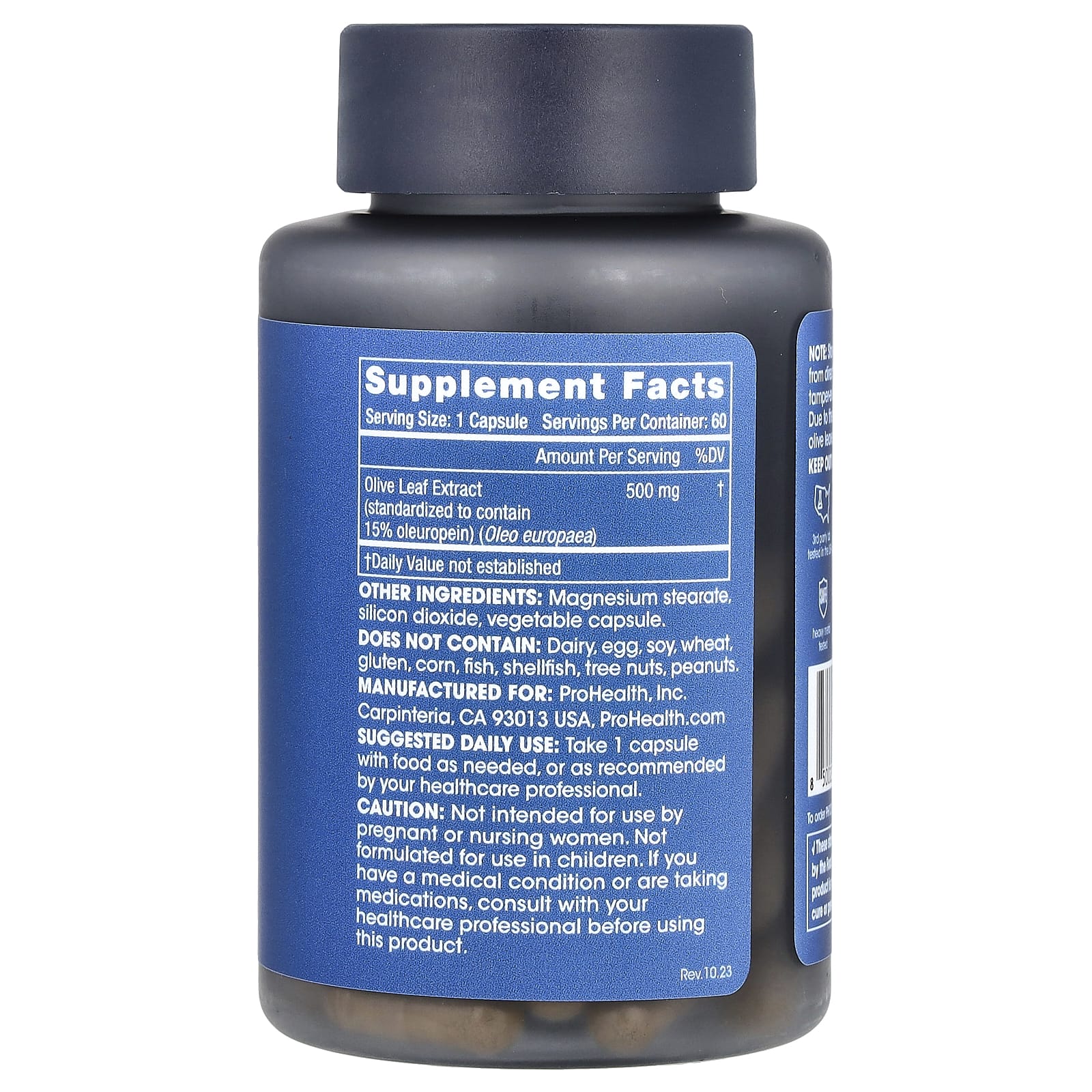 ProHealth Longevity, Экстракт оливковых листьев 15% олеуропеина, 500 мг, 60 капсул