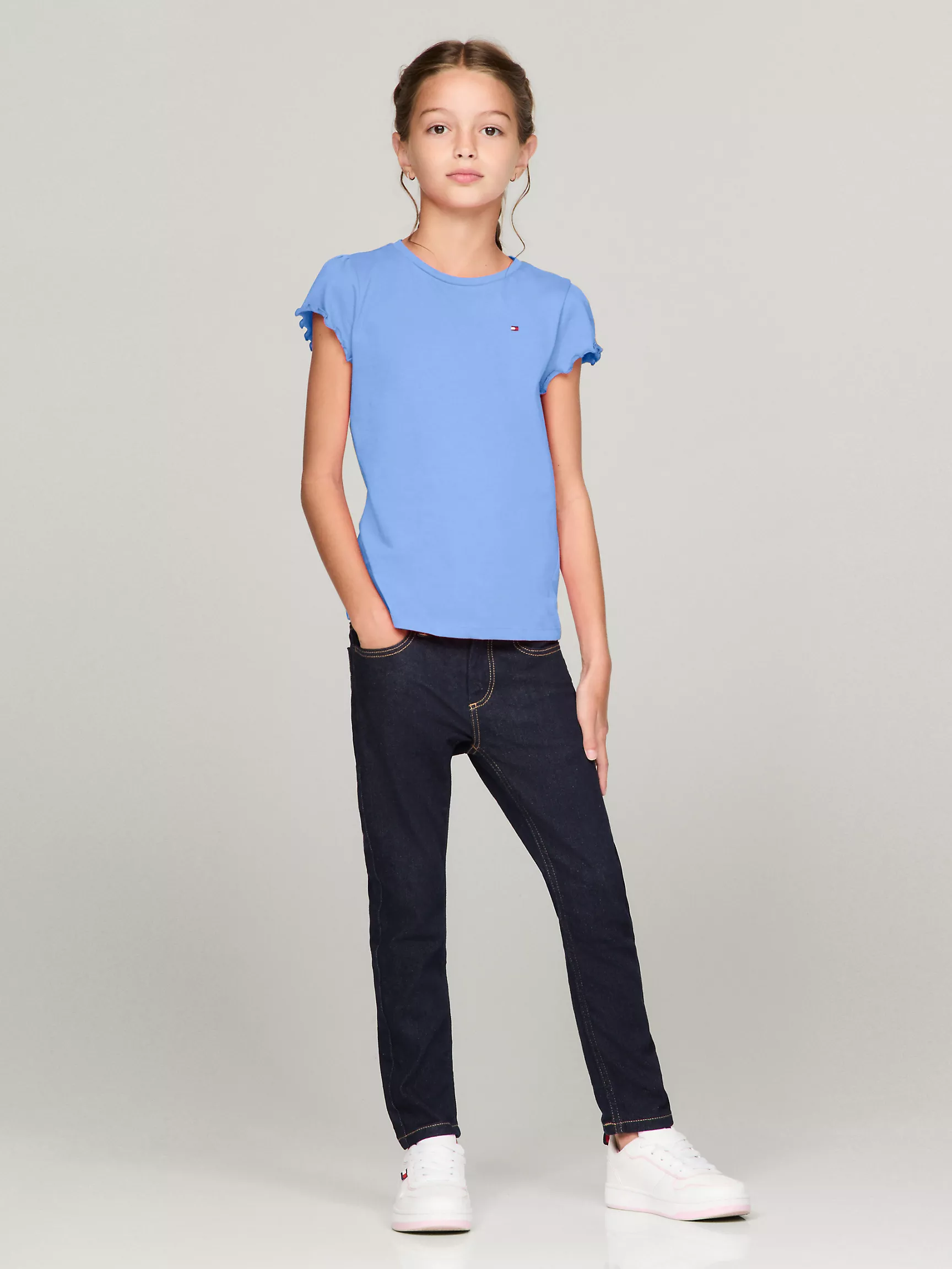 Топ для девочек Tommy Hilfiger, Детская футболка с рукавами-воланами