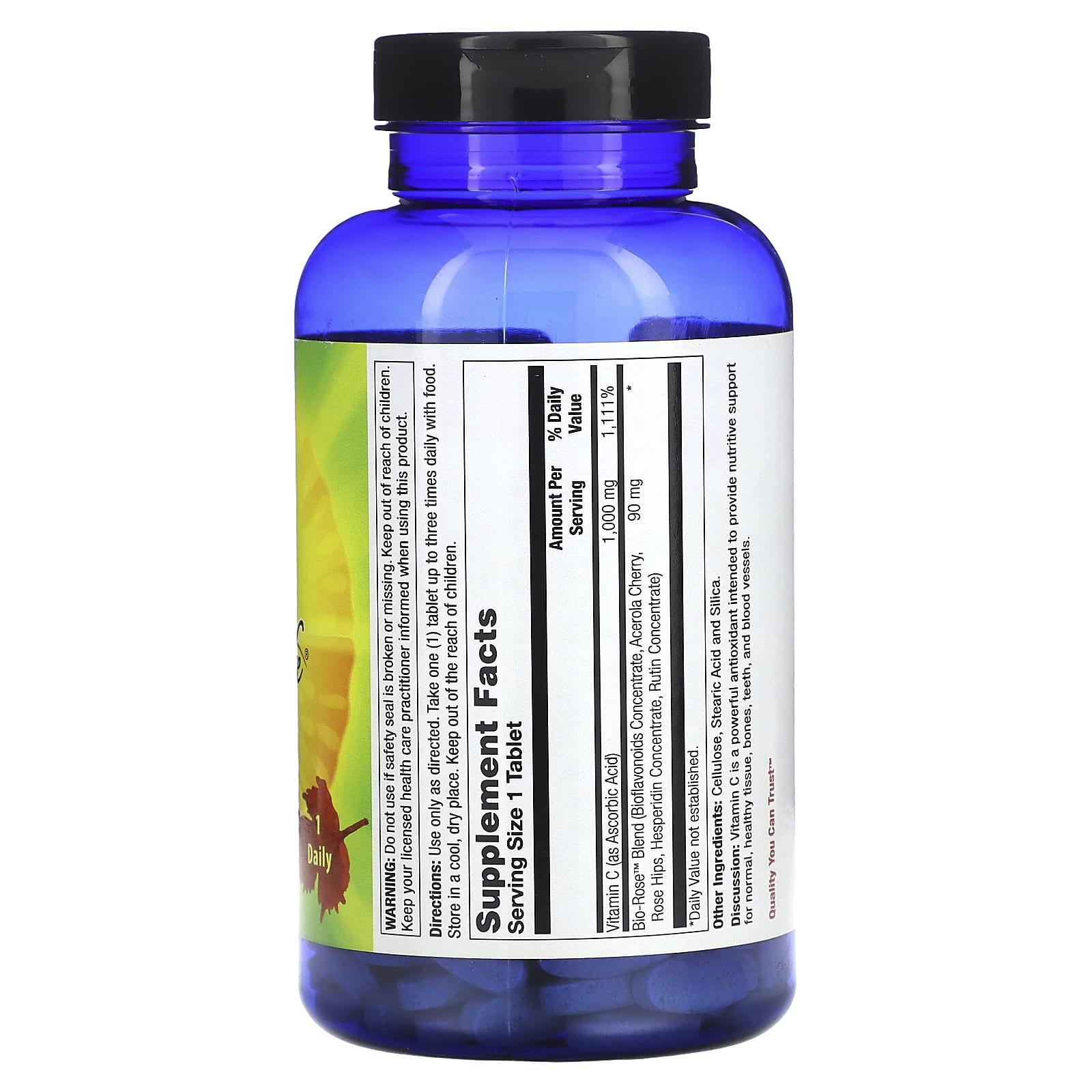 Nature's Life, Mega C с био-розой, 1000 мг, 250 таблеток