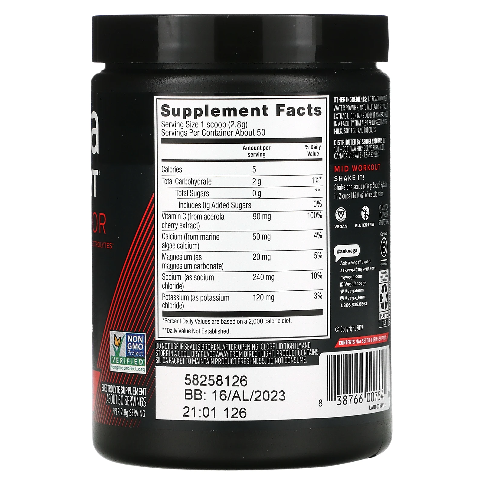 Vega, Sport, Восстановитель влаги, Лимон-лайм, 4,9 унц. (139 г)