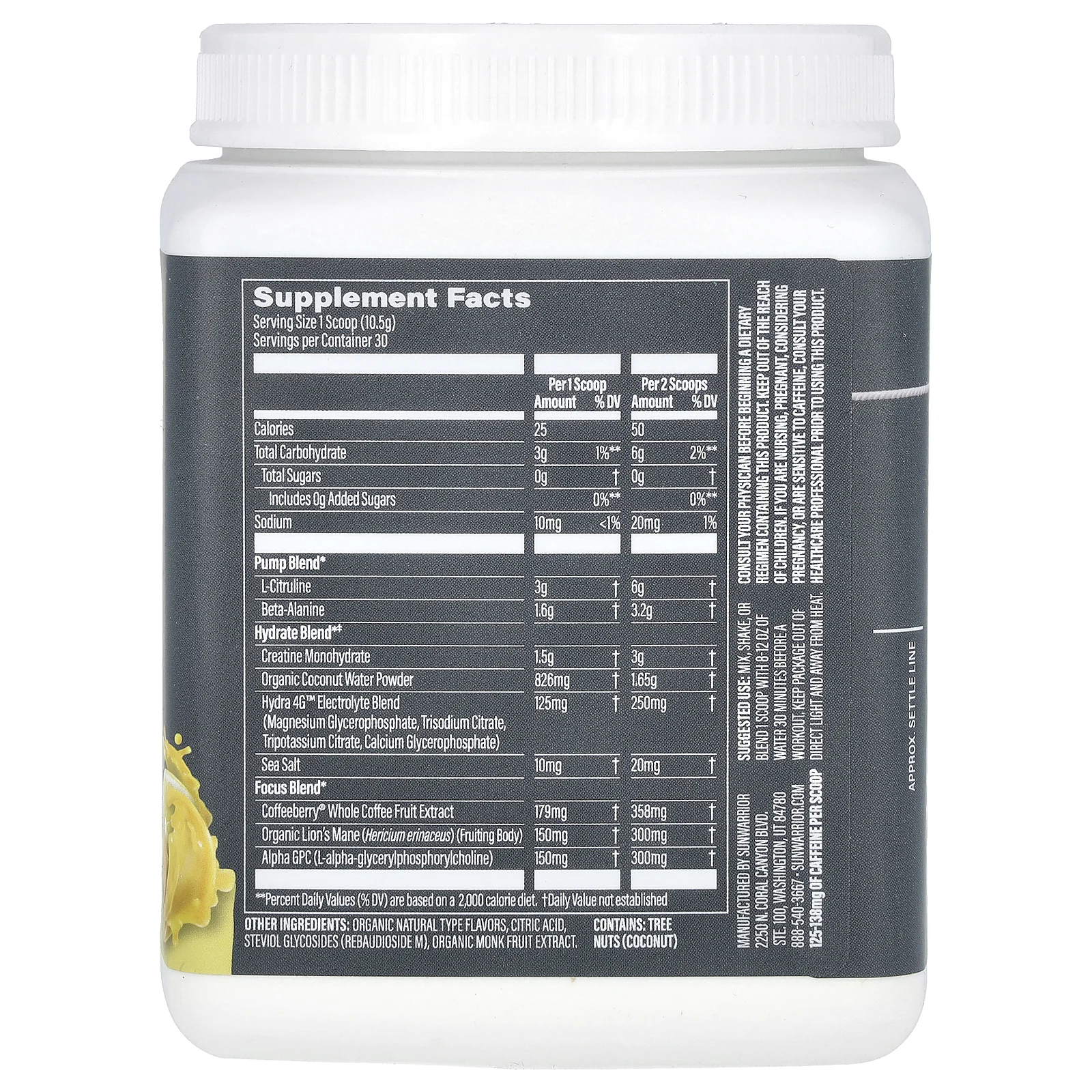 Sunwarrior, Sport, активный прием перед тренировкой, юдзу с манго, 315 г (11,1 унции)