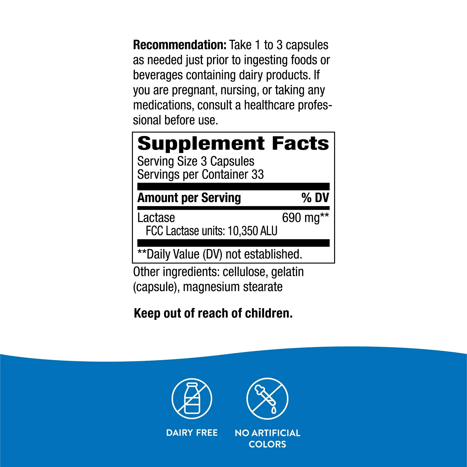 Nature's Way, средство с ферментом лактаза, 100 капсул