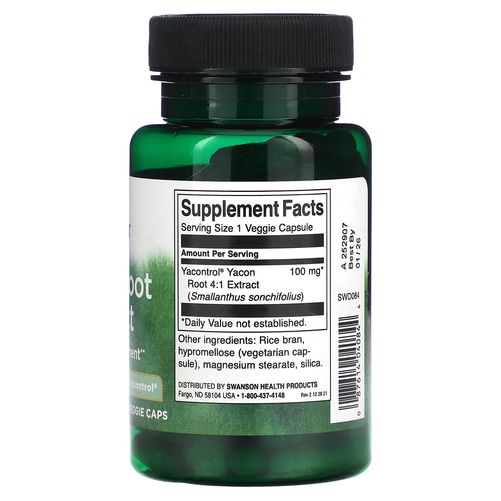 Swanson, Экстракт корня якона, 90 вегетарианских капсул