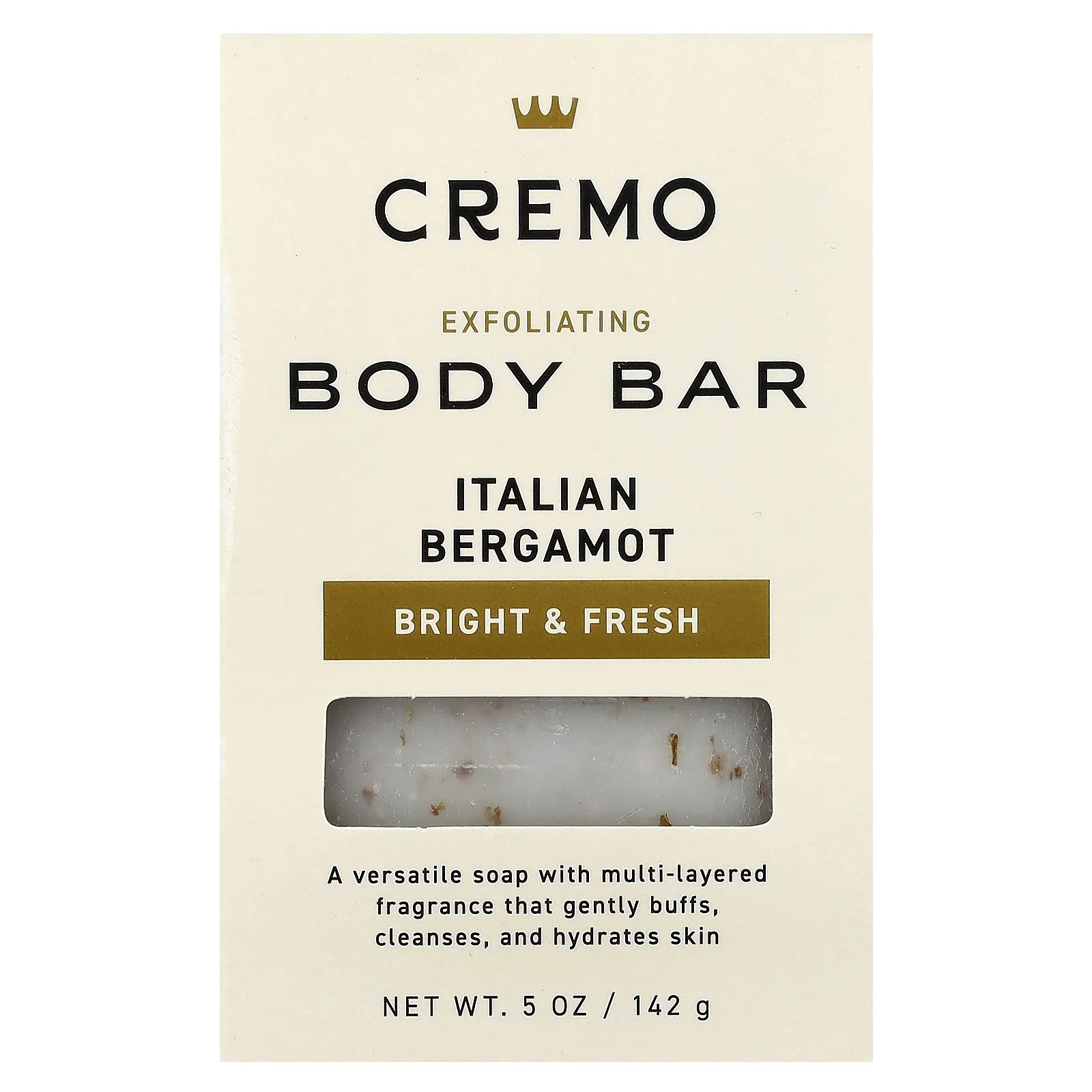 Cremo, Отшелушивающее мыло для тела, итальянский бергамот, 142 г (5 унций)