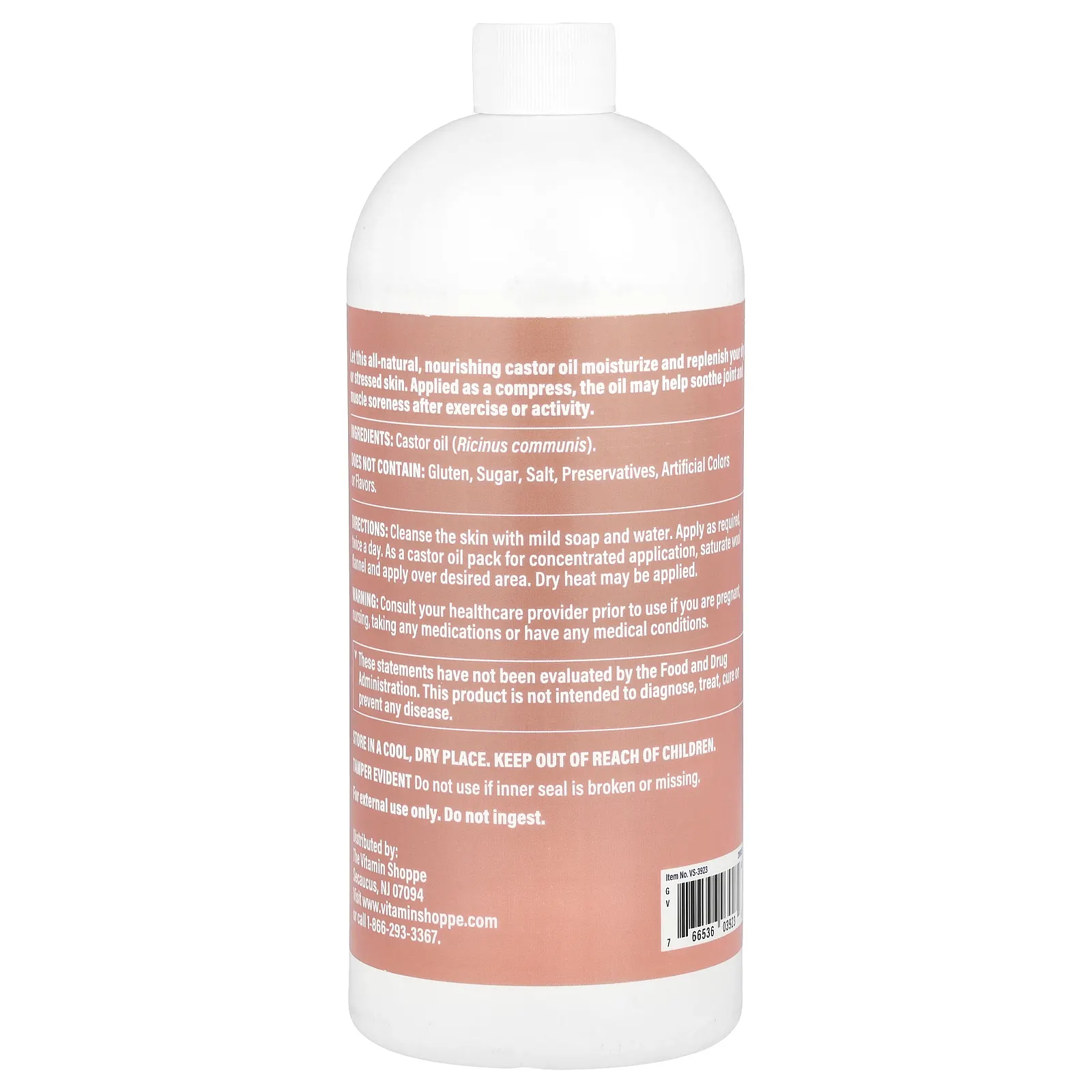 The Vitamin Shoppe, Касторовое масло, 946 мл (32 жидк. Унции)