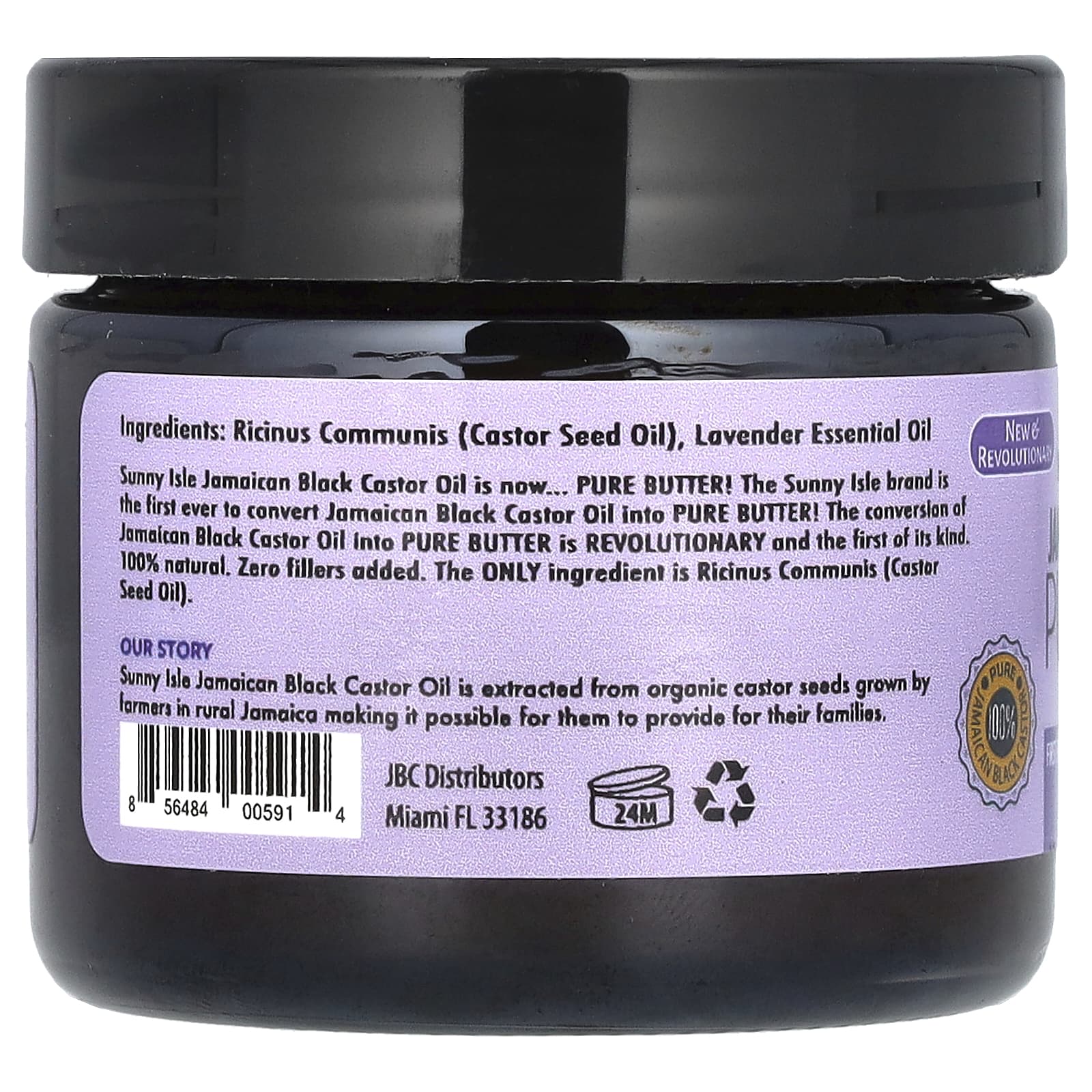 Sunny Isle, Ямайское черное касторовое масло, чистое масло, лаванда, 2 жидких унции