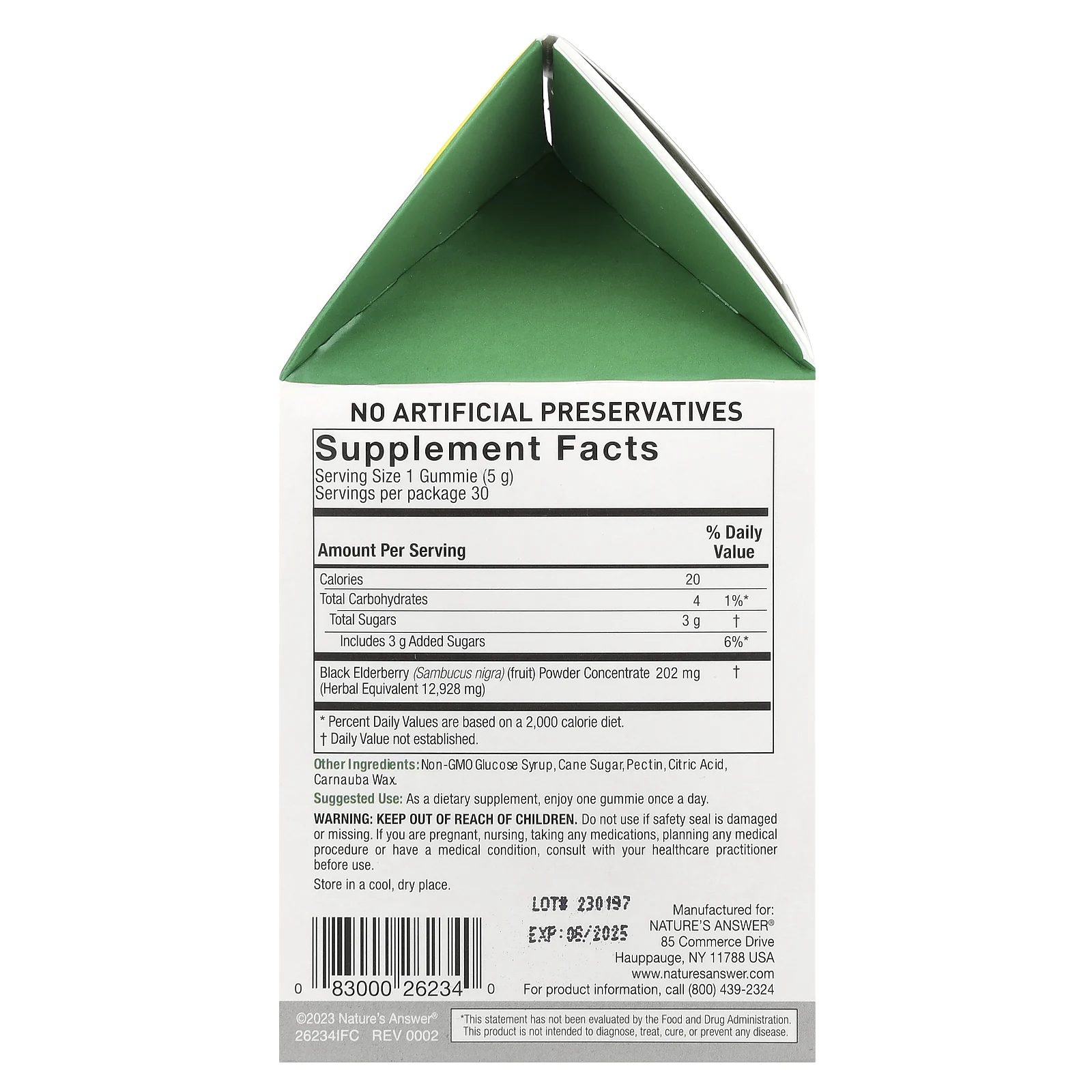 Nature's Answer, Sambucus Mega Gummies 7X Strength, черная бузина, 30 вегетарианских жевательных мармеладок без желатина