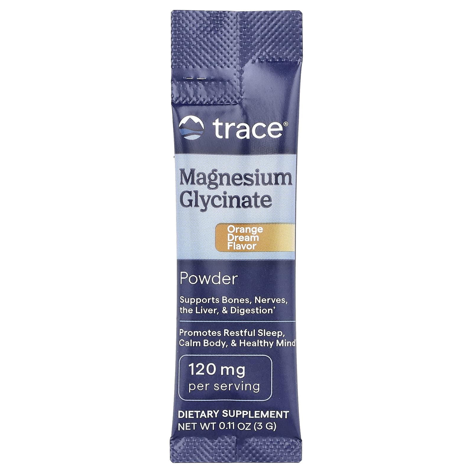 Trace, глицинат магния, в порошке, со вкусом апельсина, 30 пакетиков по 3 г (0,11 унции)