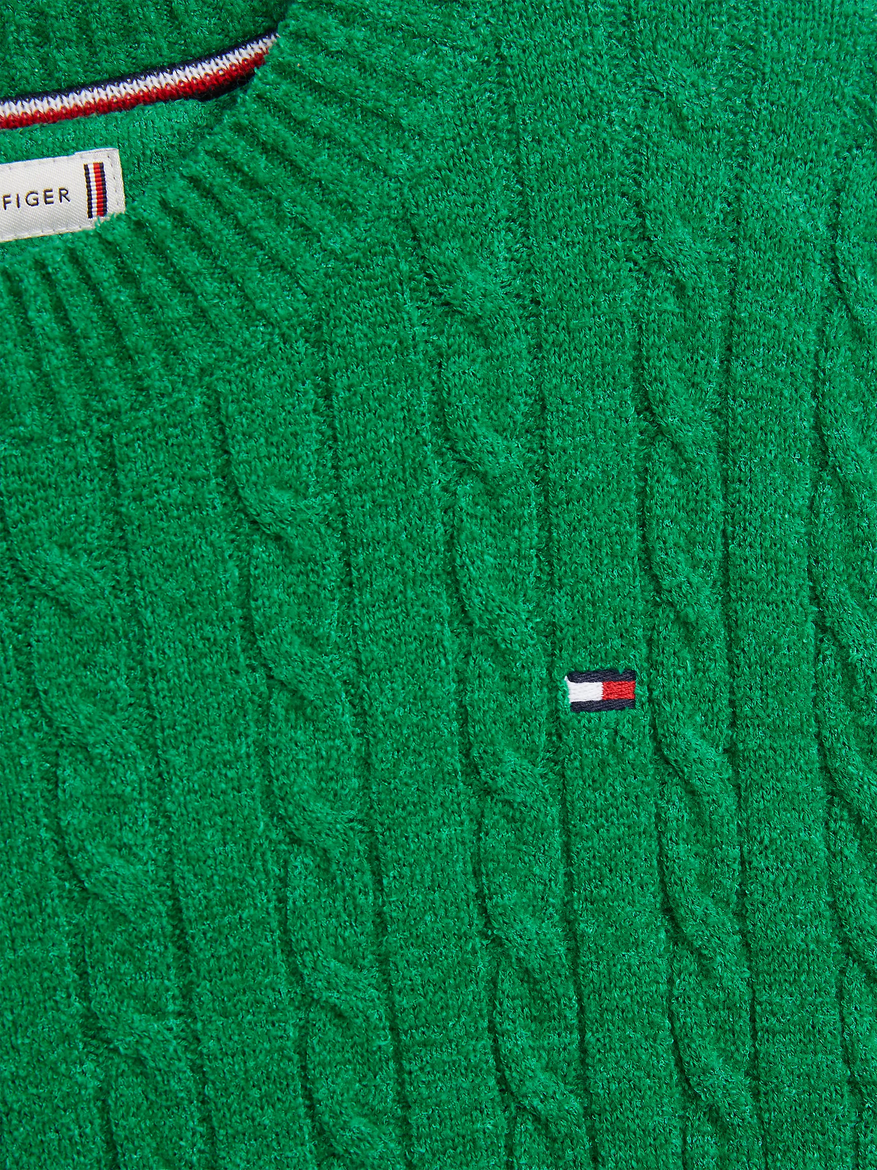 Свитер для девочки Tommy Hilfiger, Детский вязаный свитер из шенилла с узором "косы"