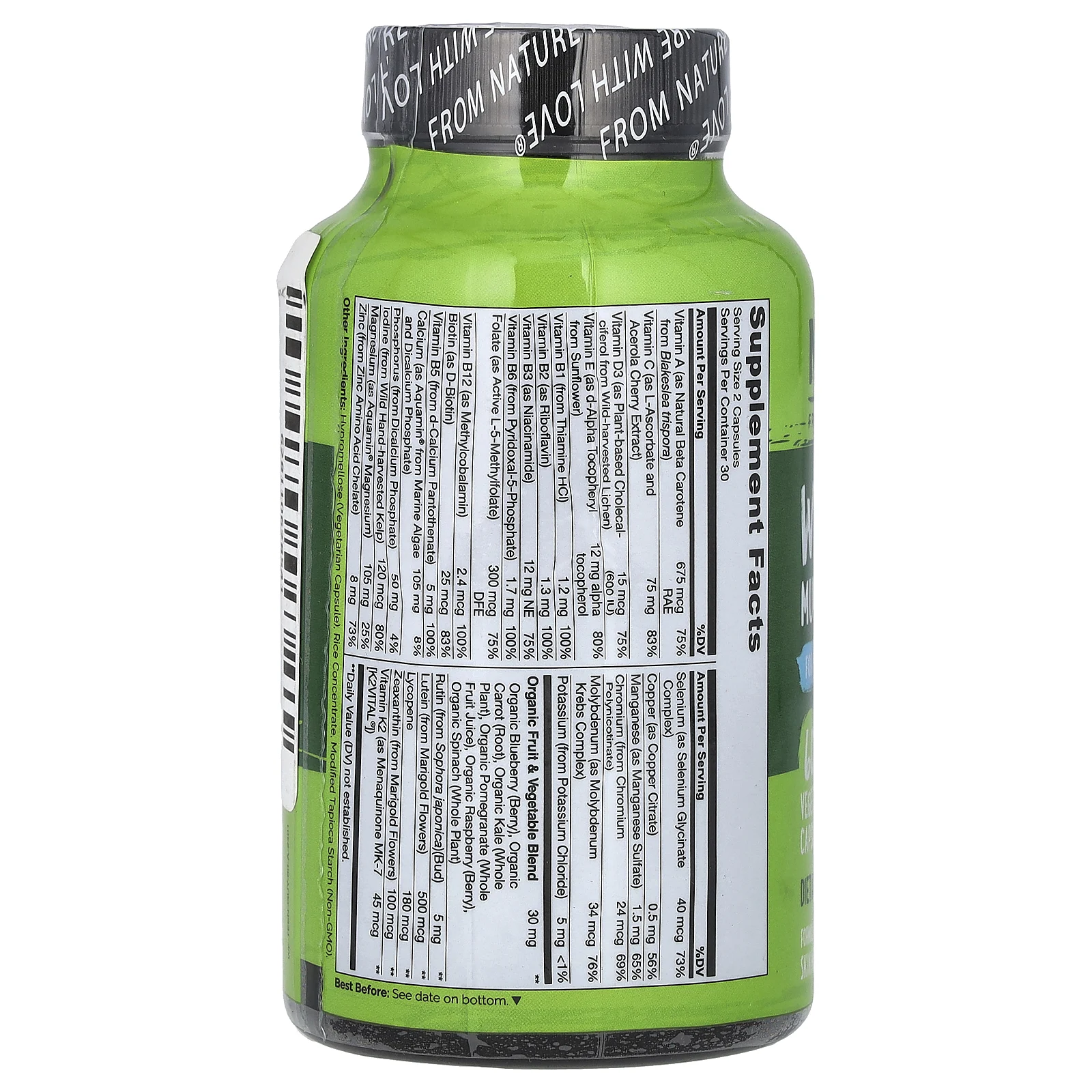 NATURELO, Мультивитамины из цельных продуктов для парней, 60 вегетарианских капсул