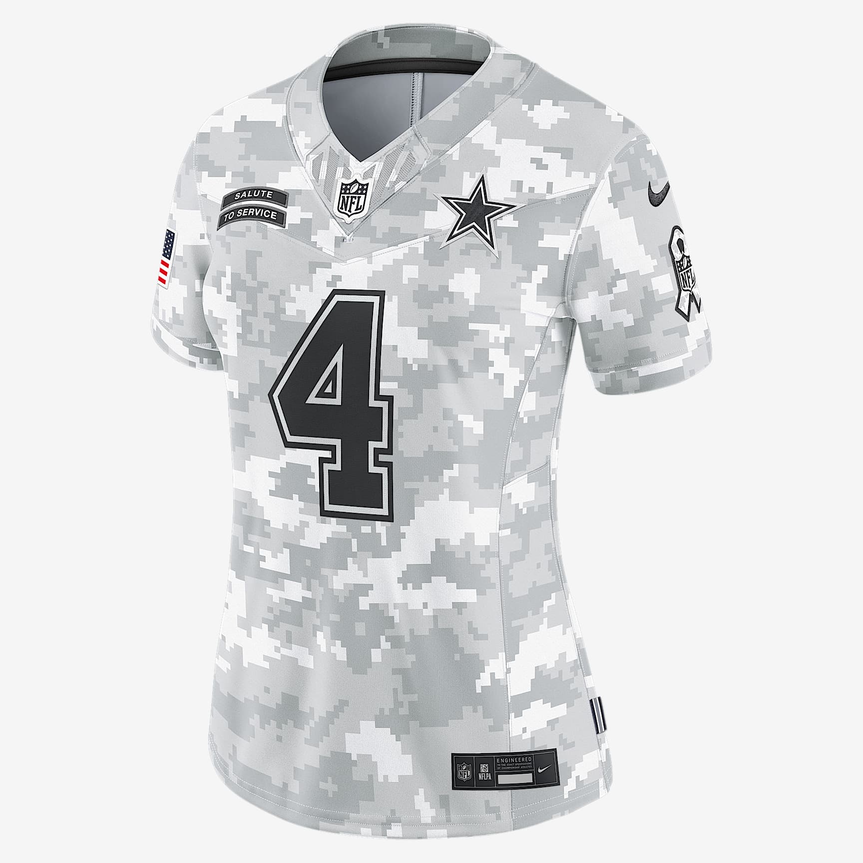 Dak Prescott Dallas Cowboys Salute to Service Women’s Nike Dri-FIT NFL Limited Jersey