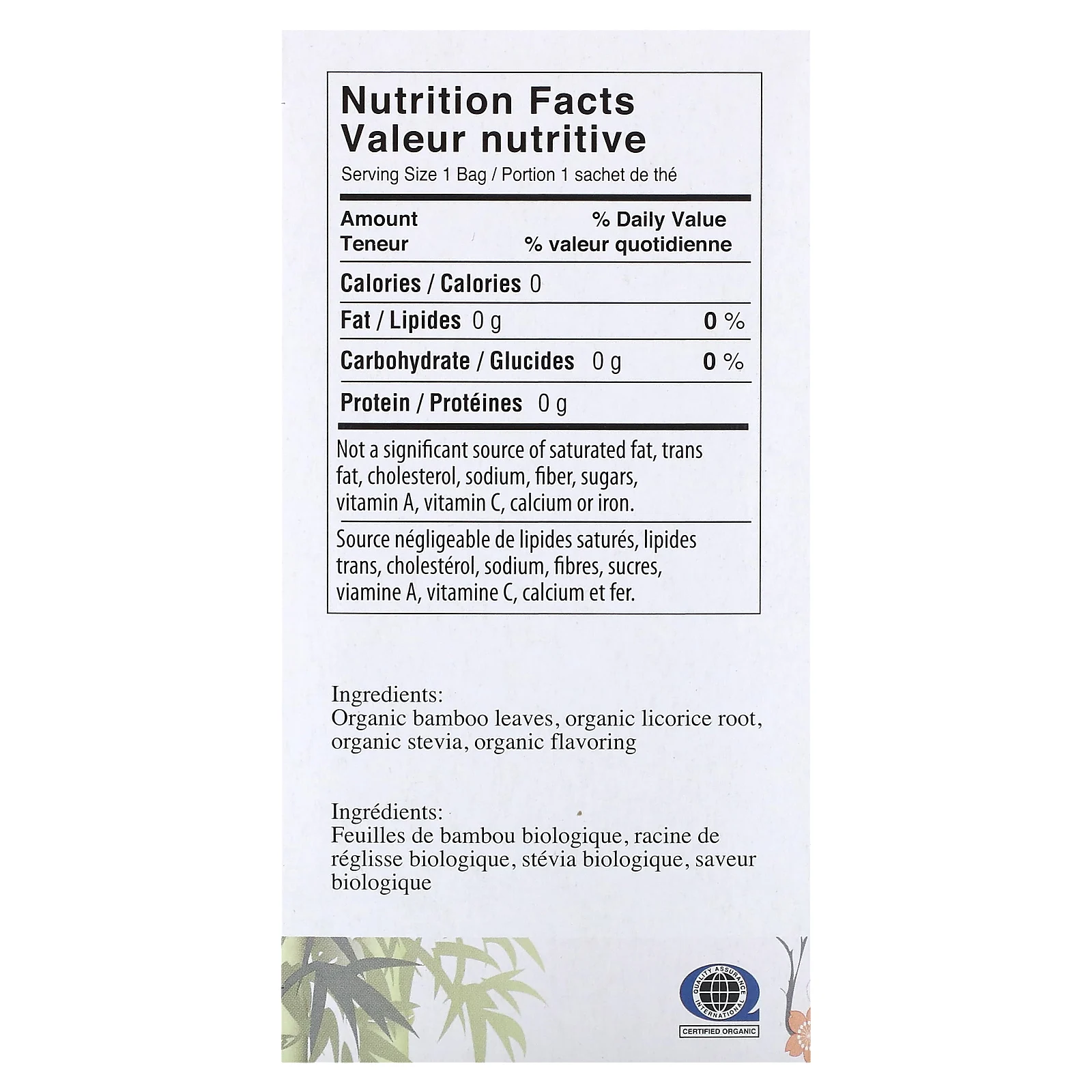 Uncle Lee's Tea, органический чай из бамбука и экзотических фруктов, без кофеина, 18 чайных пакетиков, 28,8 г (1,02 унции)