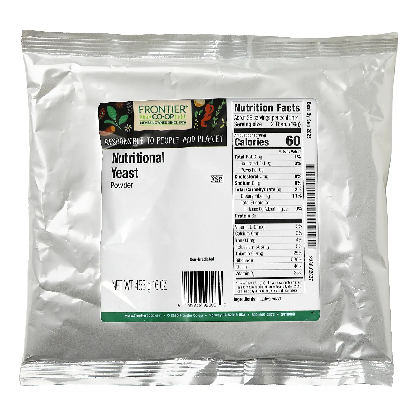 Frontier Co-op, Порошкообразные пищевые дрожжи, 16 унций (453 г)