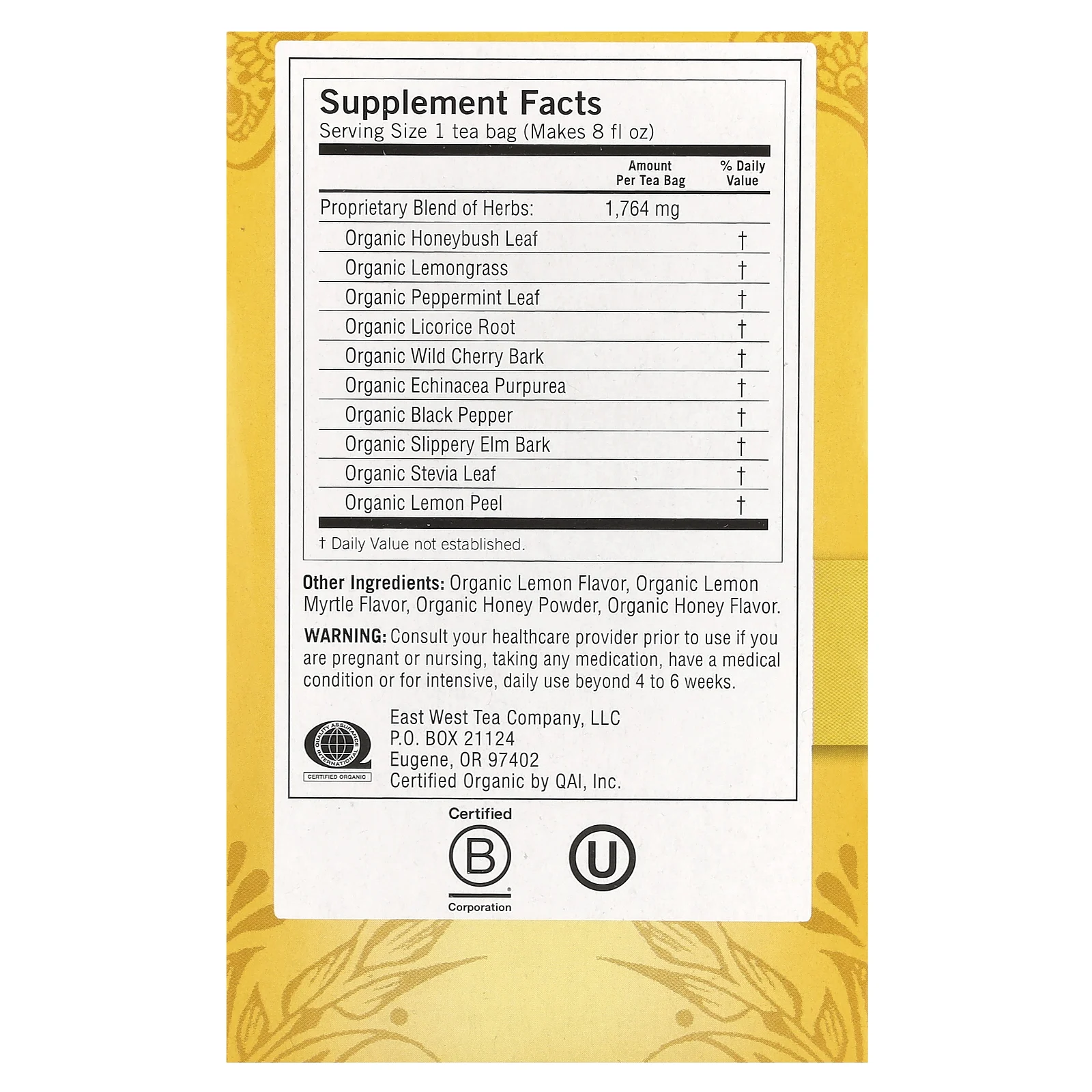 Yogi Tea, Органический, Throat Comfort, со вкусом меда и лимона, без кофеина, 16 чайных пакетиков, 1.12 унций (32 г)